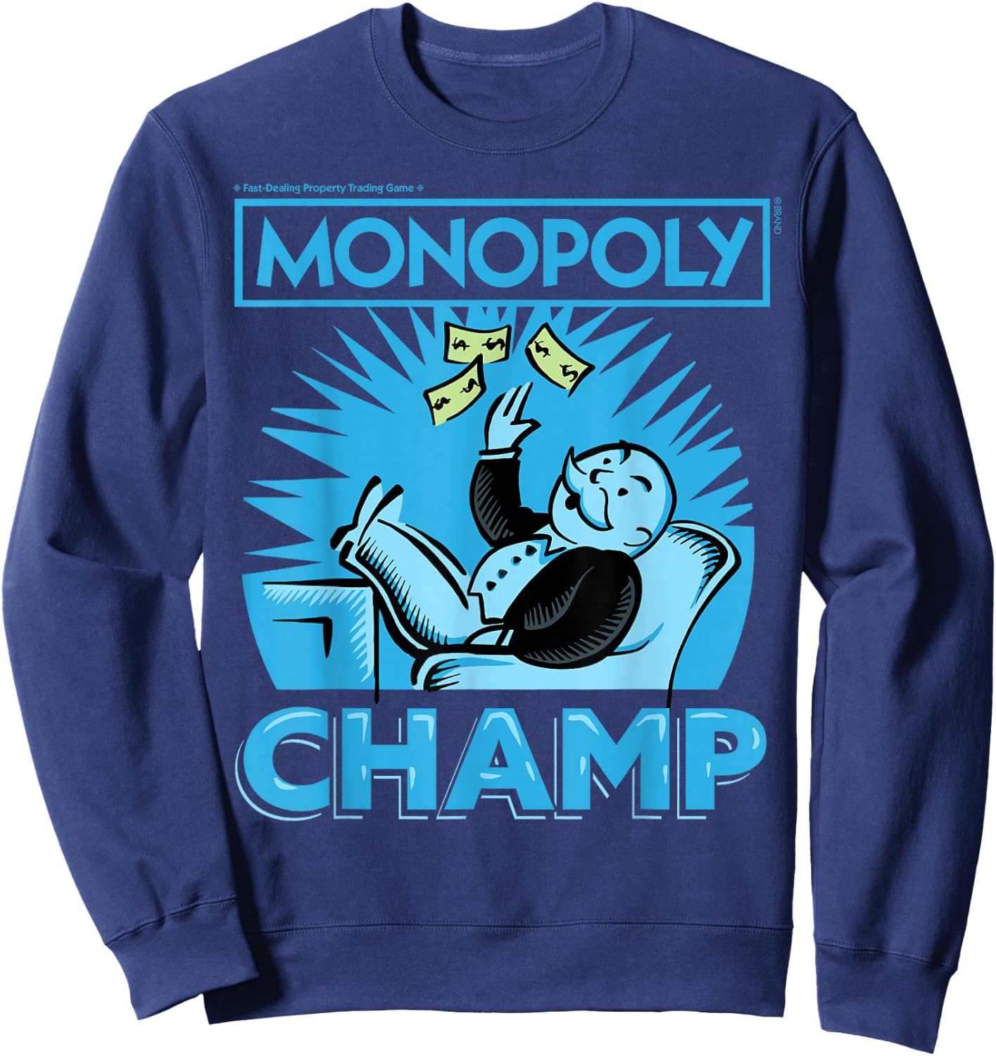 Monopoly Man Champ Money Toss Vintage Logo Sweatshirt - Sweatshirt | Navy