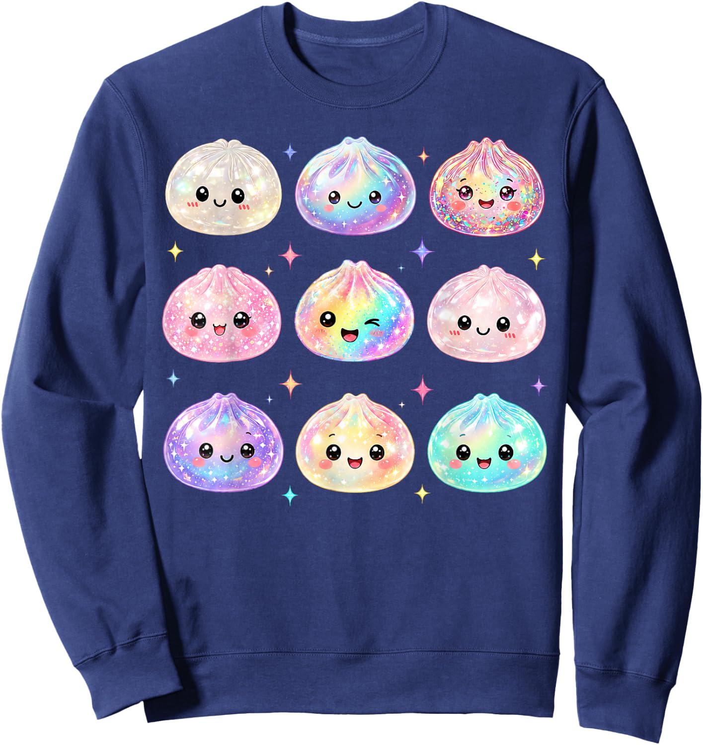 Kawaii Dumpling Cute Pastel Anime Dumpling Lovers Kids Girl Sweatshirt - Sweatshirt | Navy