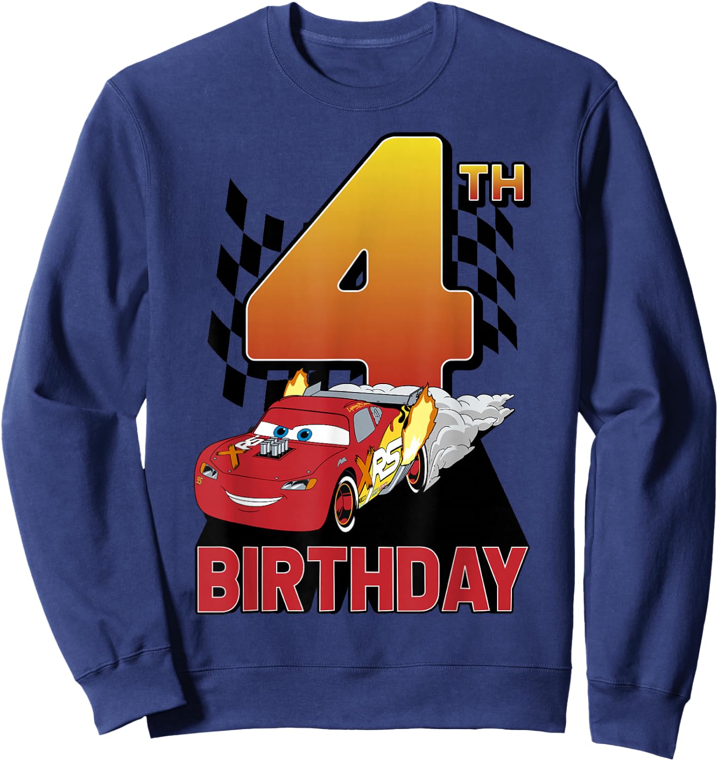 Disney Pixar Cars Lightning McQueen's Fourth Birthday Sweatshirt - Sweatshirt | Navy