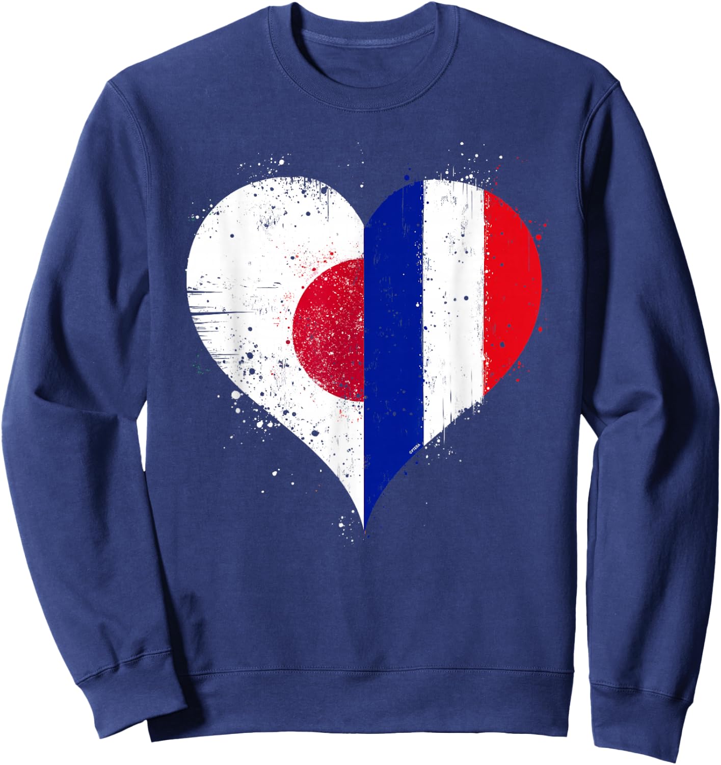 Flag Japan France Great for Proud Japanese French Sweatshirt - Sweatshirt | Navy