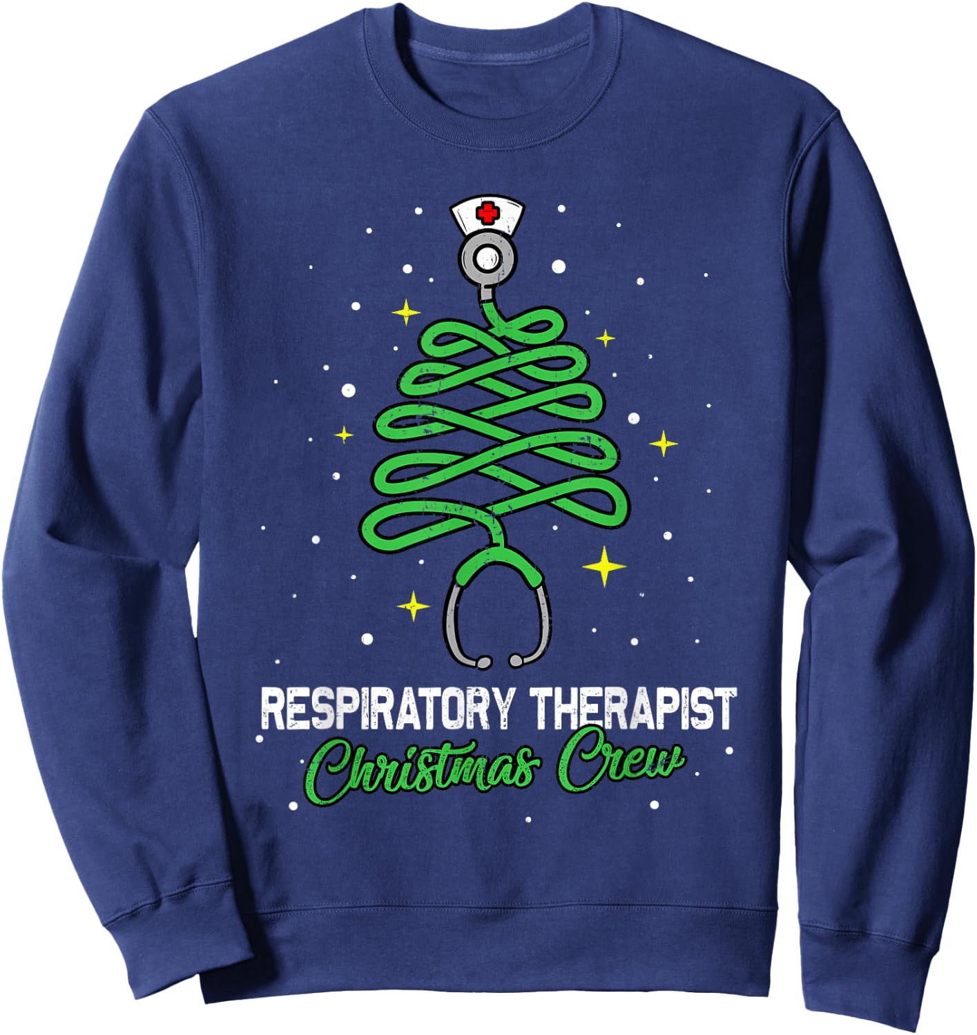 Respiratory Therapist Christmas Crew Christmas Tree Lights Sweatshirt - Sweatshirt | Navy