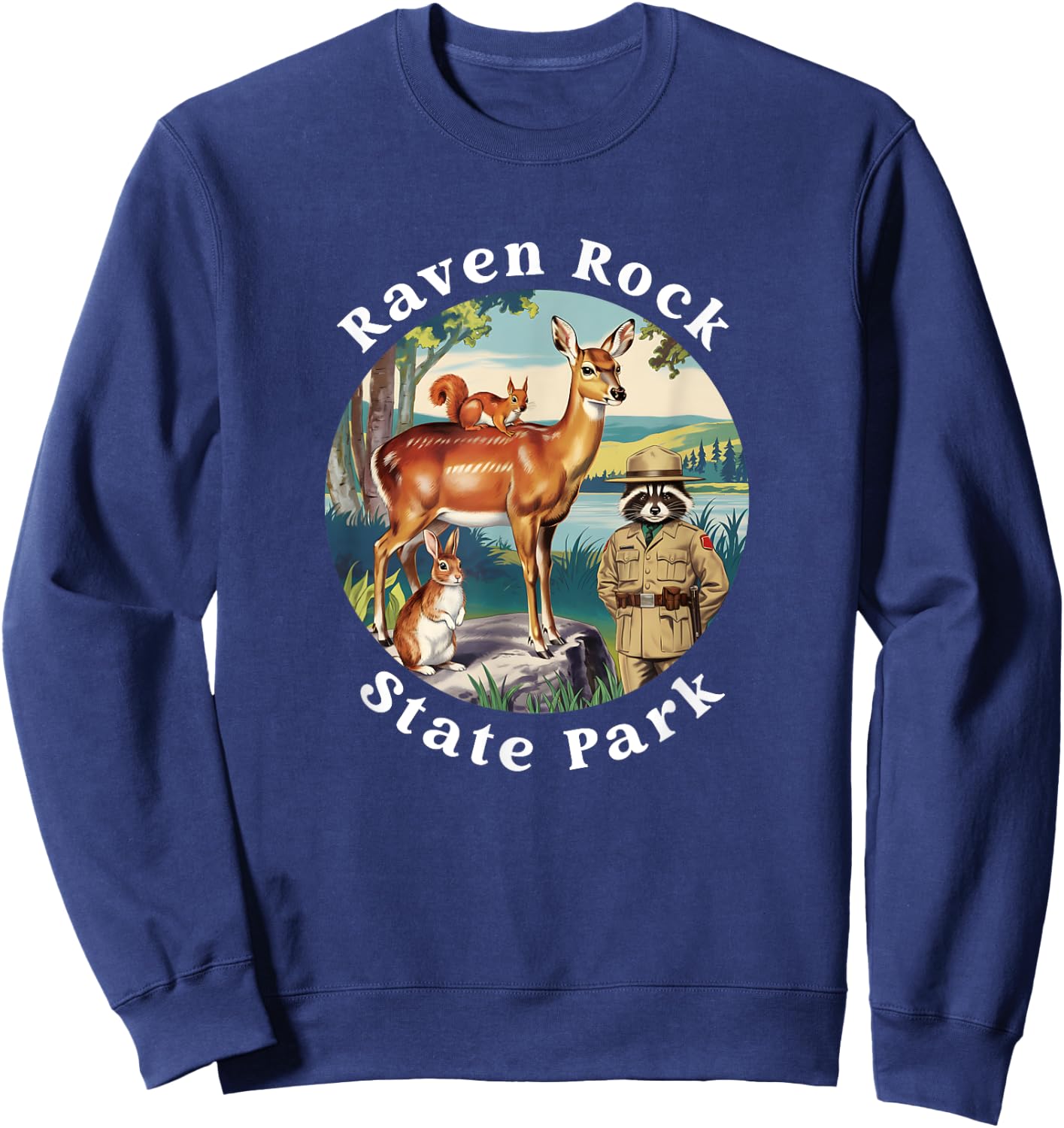 Retro Raven Rock State Park North Carolina Vacation Souvenir Sweatshirt - Sweatshirt | Navy