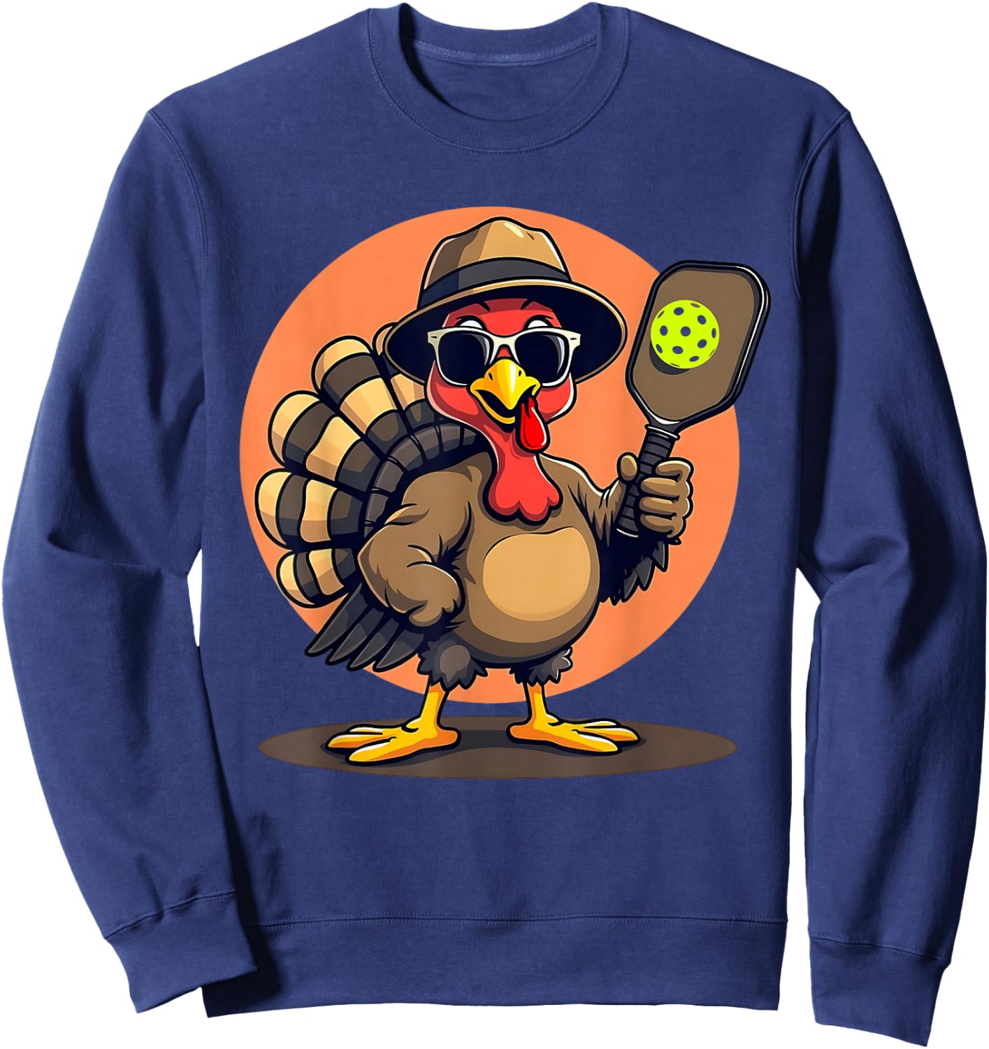 Turkey Cool Pickleball Black Small Classic Fit Modern Casual Thanksgiving Sweatshirt - Sweatshirt | Navy
