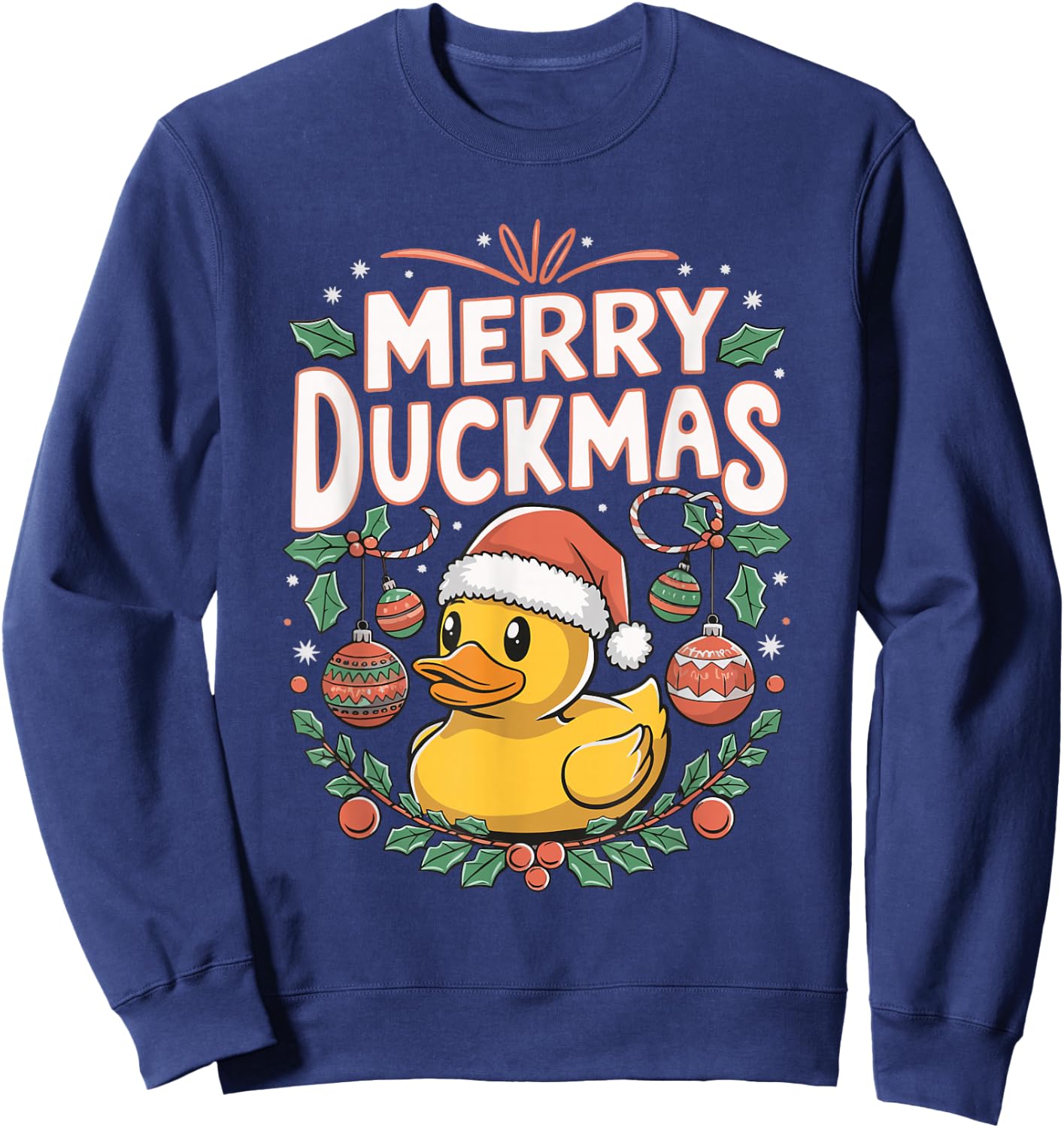 Merry Duckmas Christmas Rubber Duck Sweatshirt - Sweatshirt | Navy