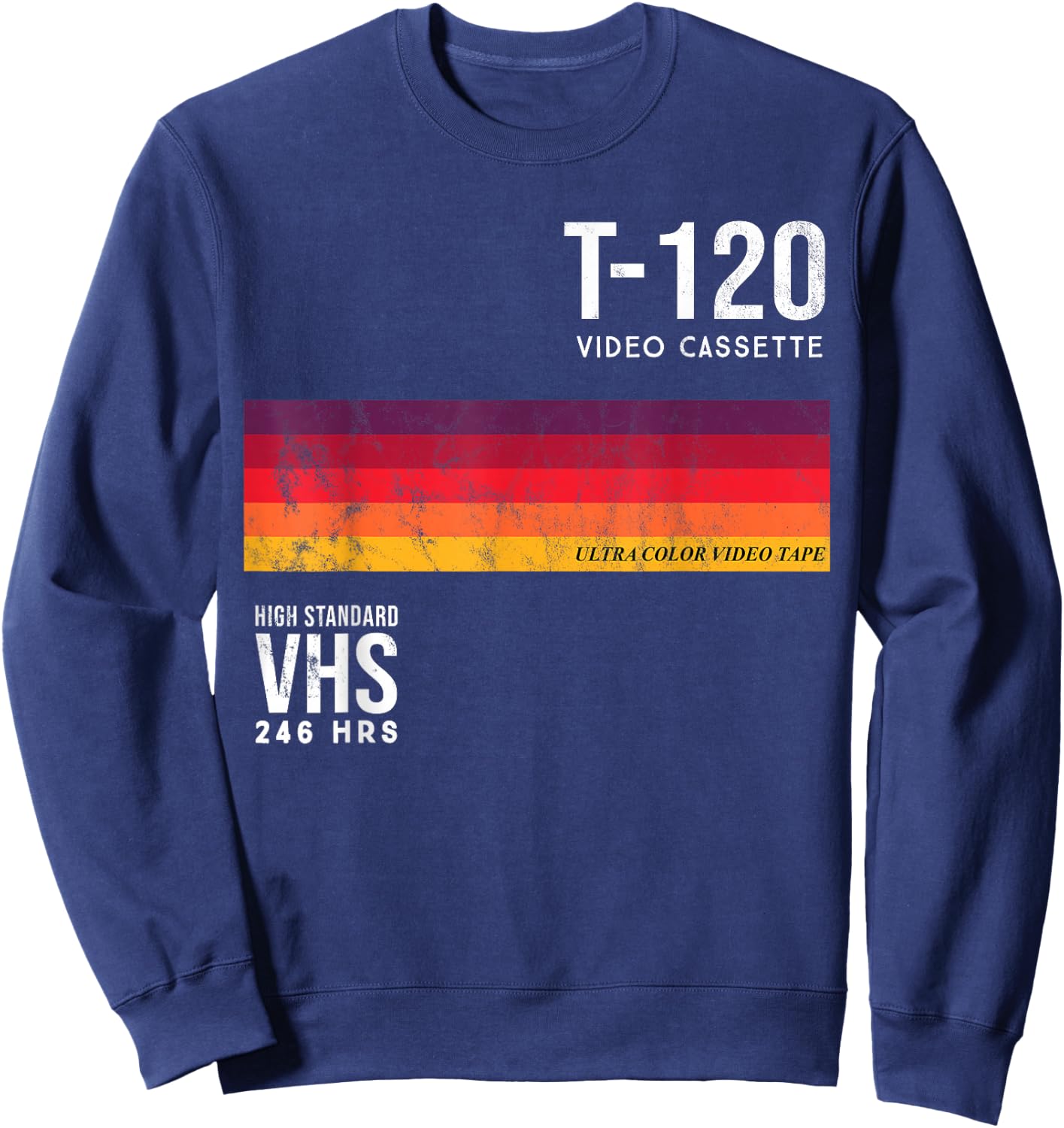 Vintage 80s VHS video cassette tape , Black, S Sweatshirt - Sweatshirt | Navy