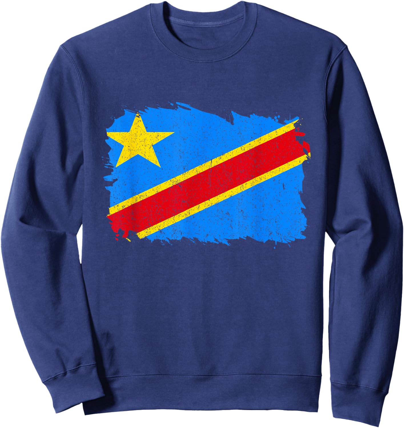 Republic Of Congo DRC Vintage Congolese Roots Congo Flag Sweatshirt - Sweatshirt | Navy