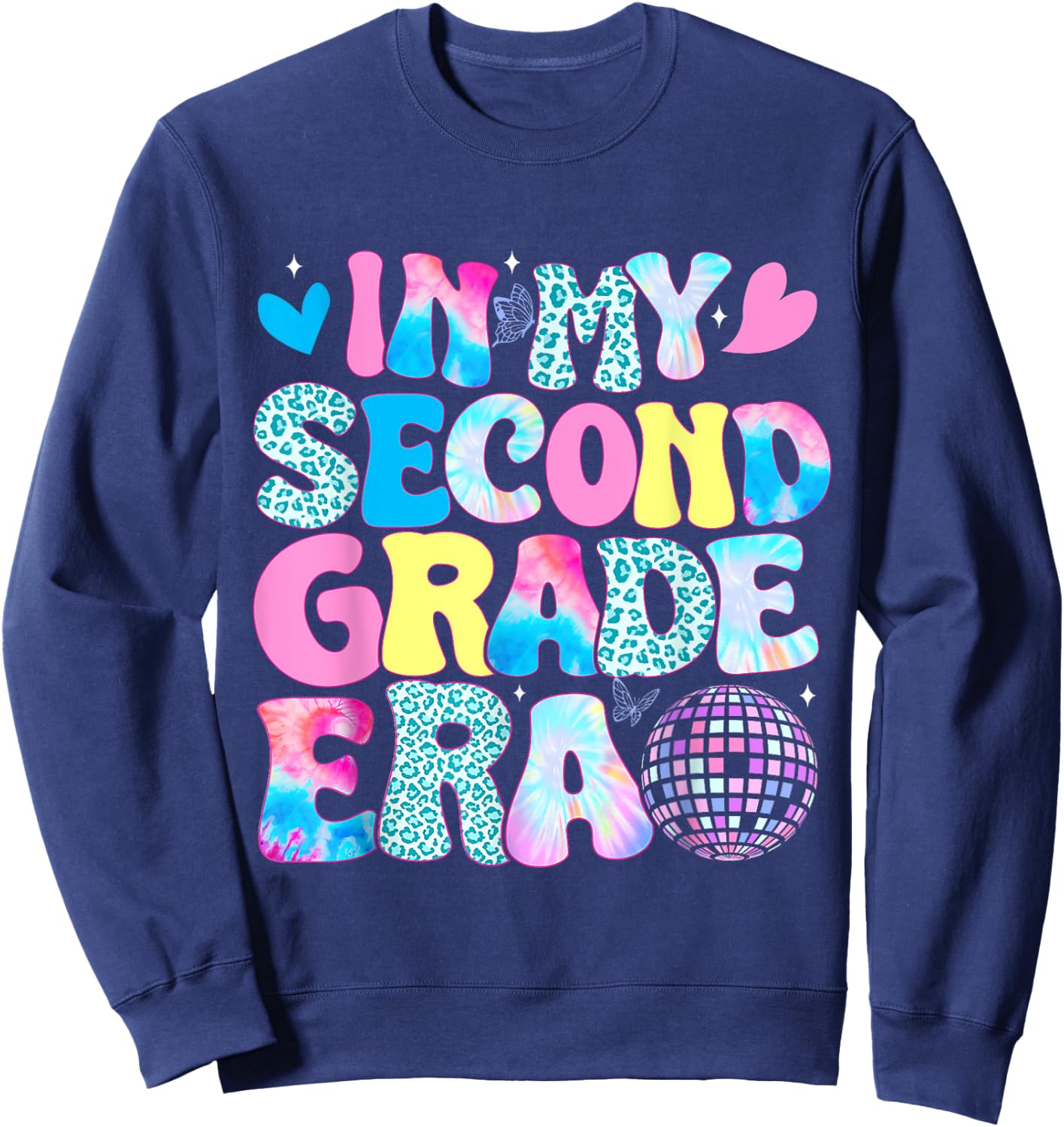 In My Second Grade Era 2nd Grade Girl Teacher Back to School Sweatshirt - Sweatshirt | Navy