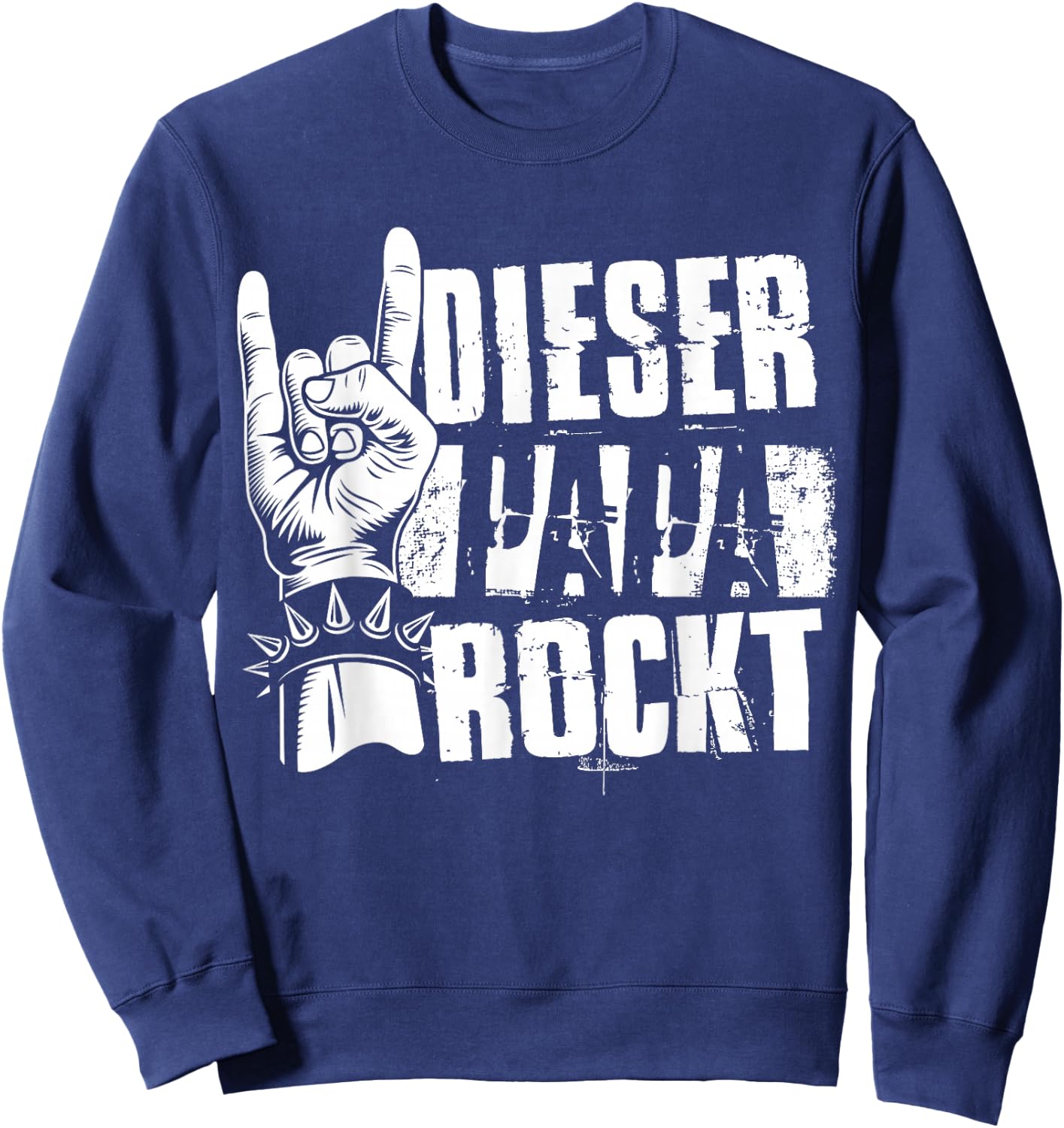 Dieser Papa Rockt Heavy Metal Rocker Rock & Roll Papa Sweatshirt - Sweatshirt | Navy