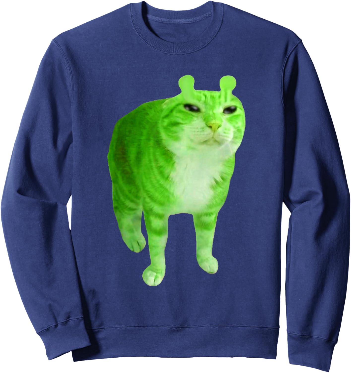 Gnarp Cat Silly Alien Cat Meme Brainrot Meme Funny Silly Cat Sweatshirt - Sweatshirt | Navy
