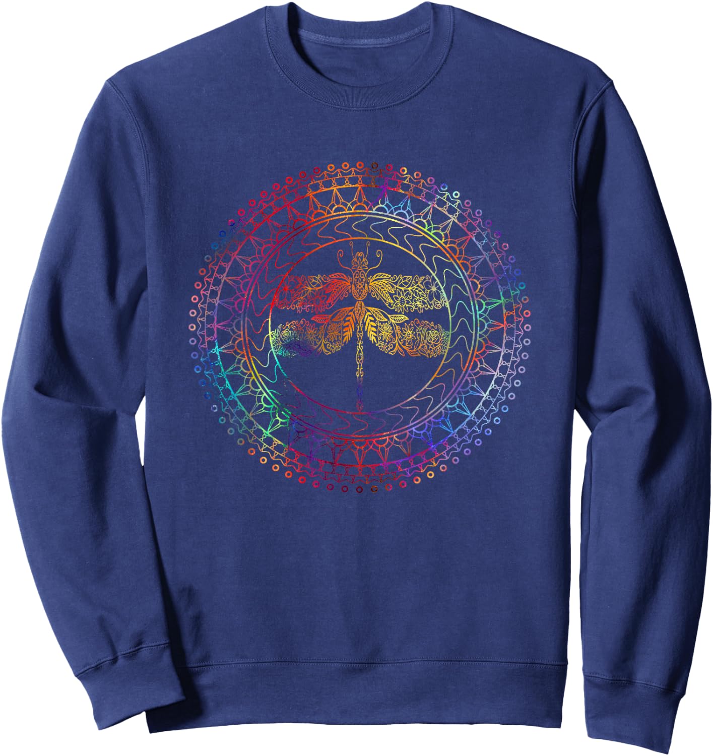 Fuzzy Blindspot Women's Dragonfly Spirit Animal , Black, Small Sweatshirt - Sweatshirt | Navy