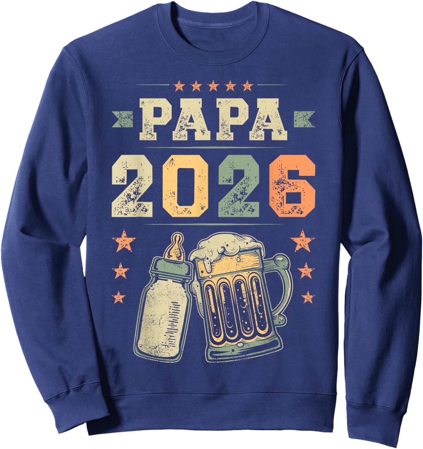 Papa 2026, Frischgebackener Vater, Erster Vatertag Sweatshirt - Sweatshirt | Navy