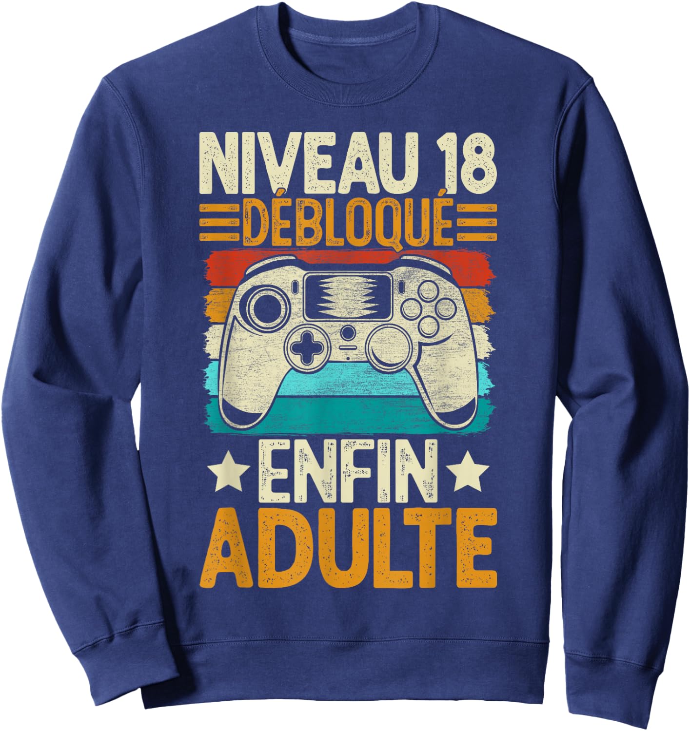 18 Years Birthday Boy Gift Gamer Funny Funny , Black Sweatshirt - Sweatshirt | Navy