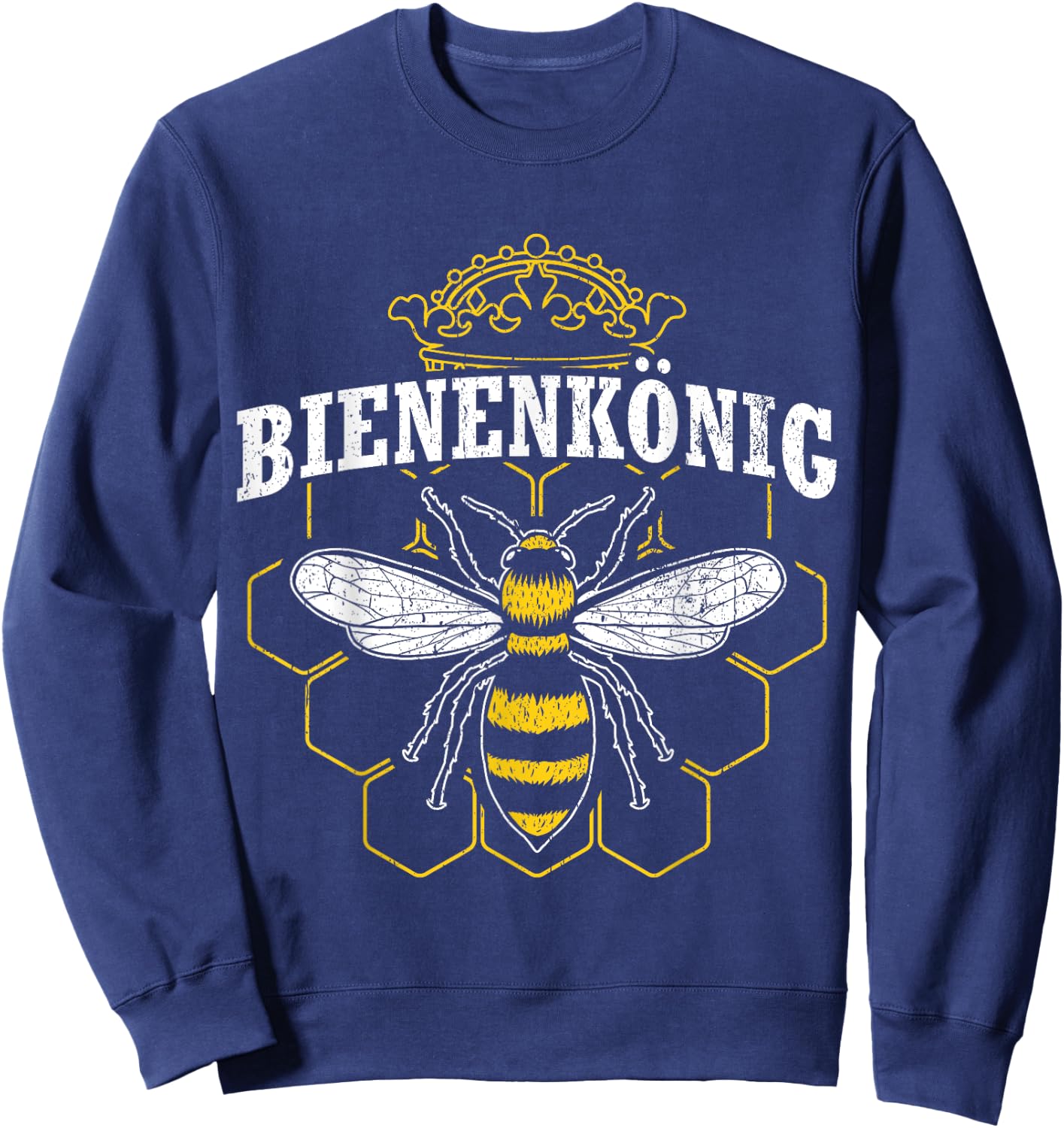 Men's Bee King | Beekeeper Gift Beekeeping Bee Breeder Bee , black, s Sweatshirt - Sweatshirt | Navy