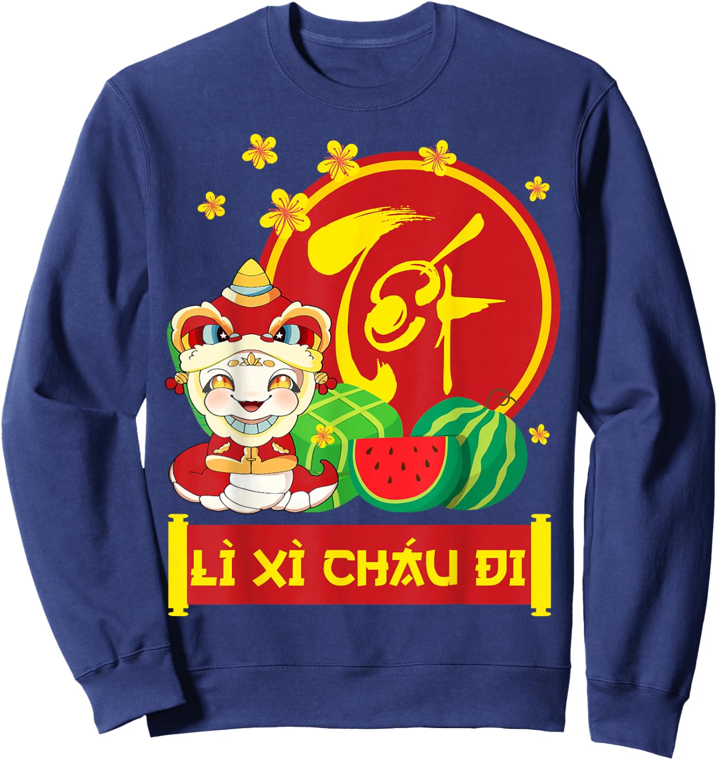 Vietnamese New Year Decorations Tet 2025 Year Of The Snake Sweatshirt - Sweatshirt | Navy