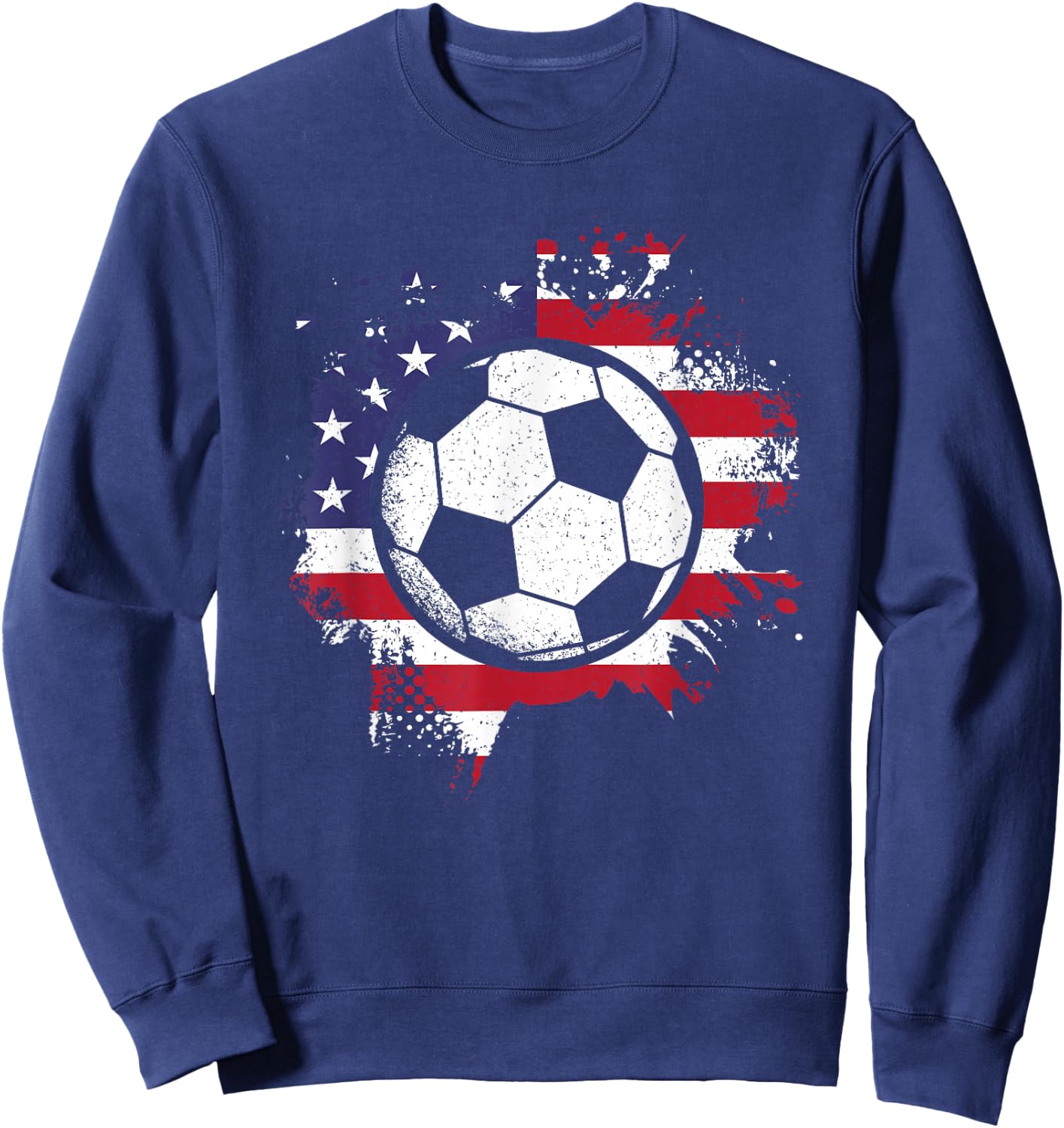 American Flag Soccer Ball Soccer Player Men Women Kids Sweatshirt - Sweatshirt | Navy