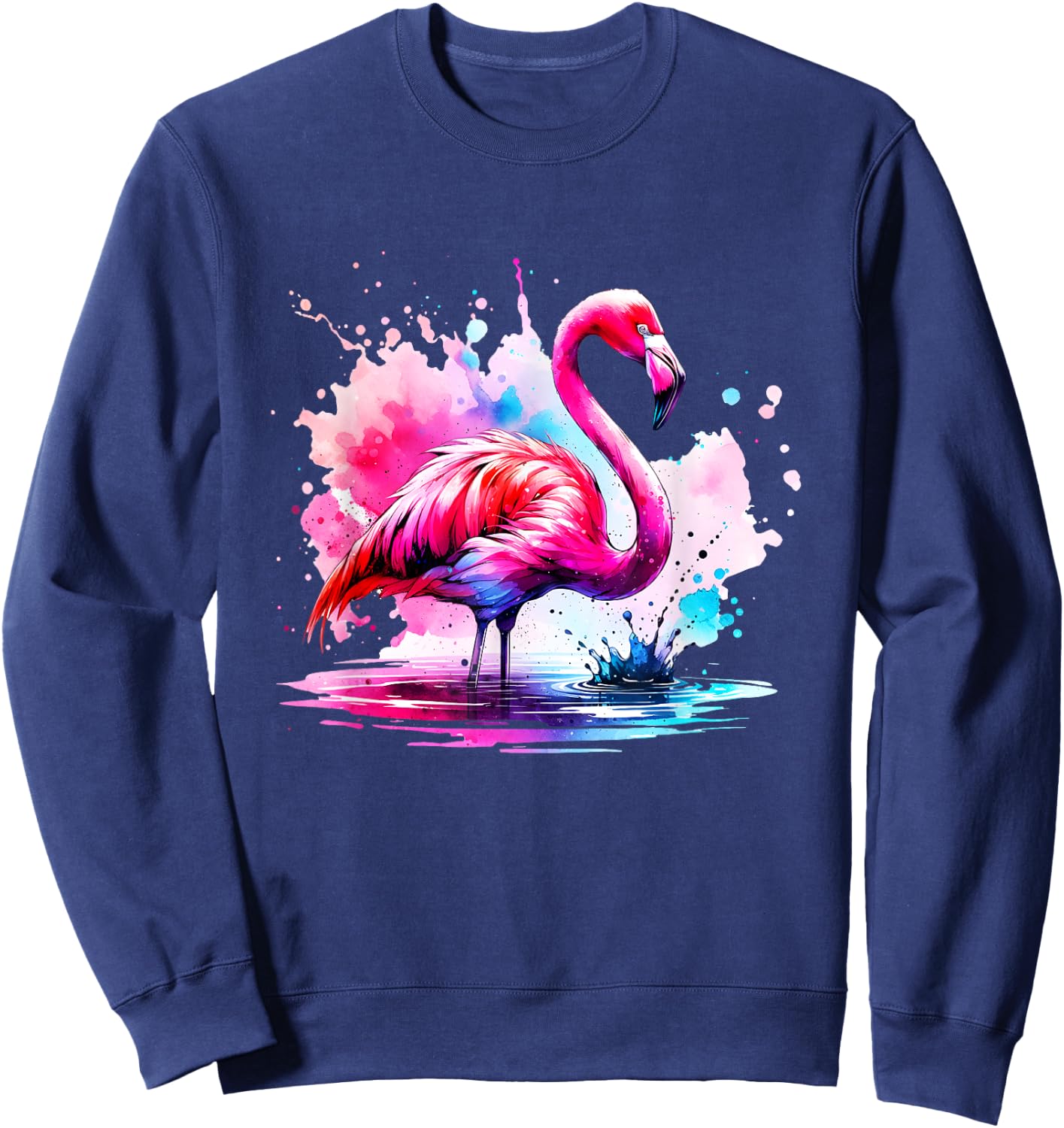 Flamingo Art – Tropical Flamingo Lover Sweatshirt - Sweatshirt | Navy
