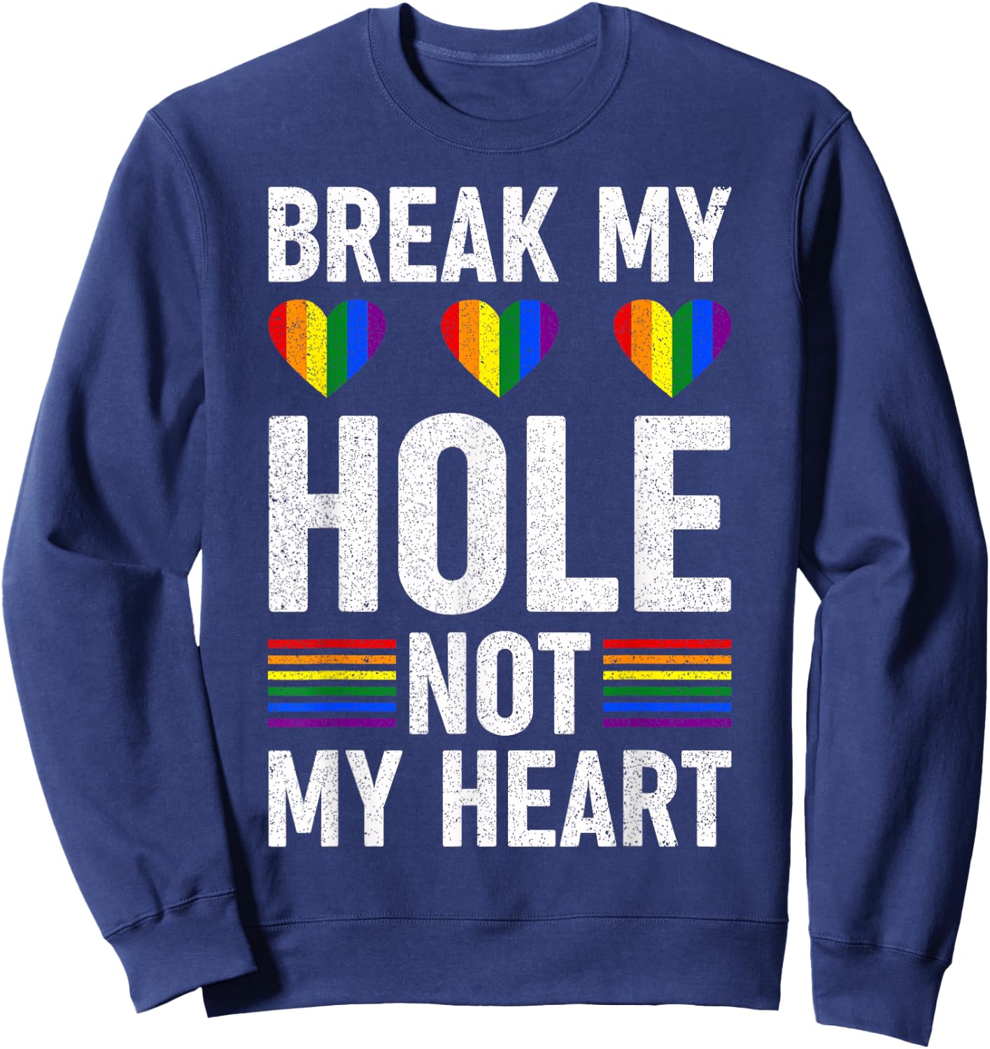 Funny Gay - Break my Hole not my Heart Sweatshirt - Sweatshirt | Navy