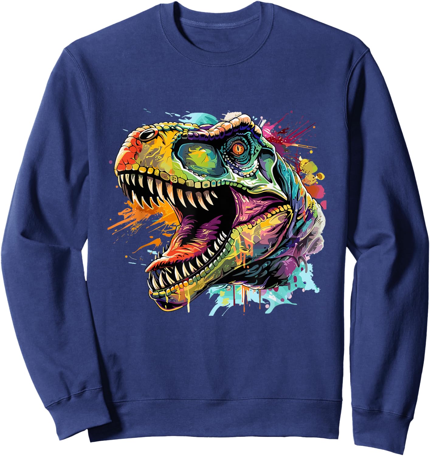 T Rex Pop Art, Dinosaurier Sweatshirt - Sweatshirt | Navy