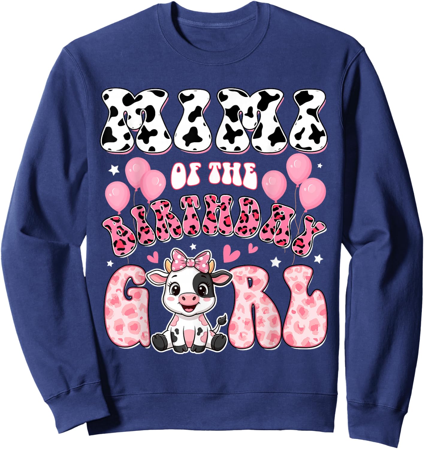 Mimi of The Birthday Girl Cow Farm Family 1St Birthday Sweatshirt - Sweatshirt | Navy