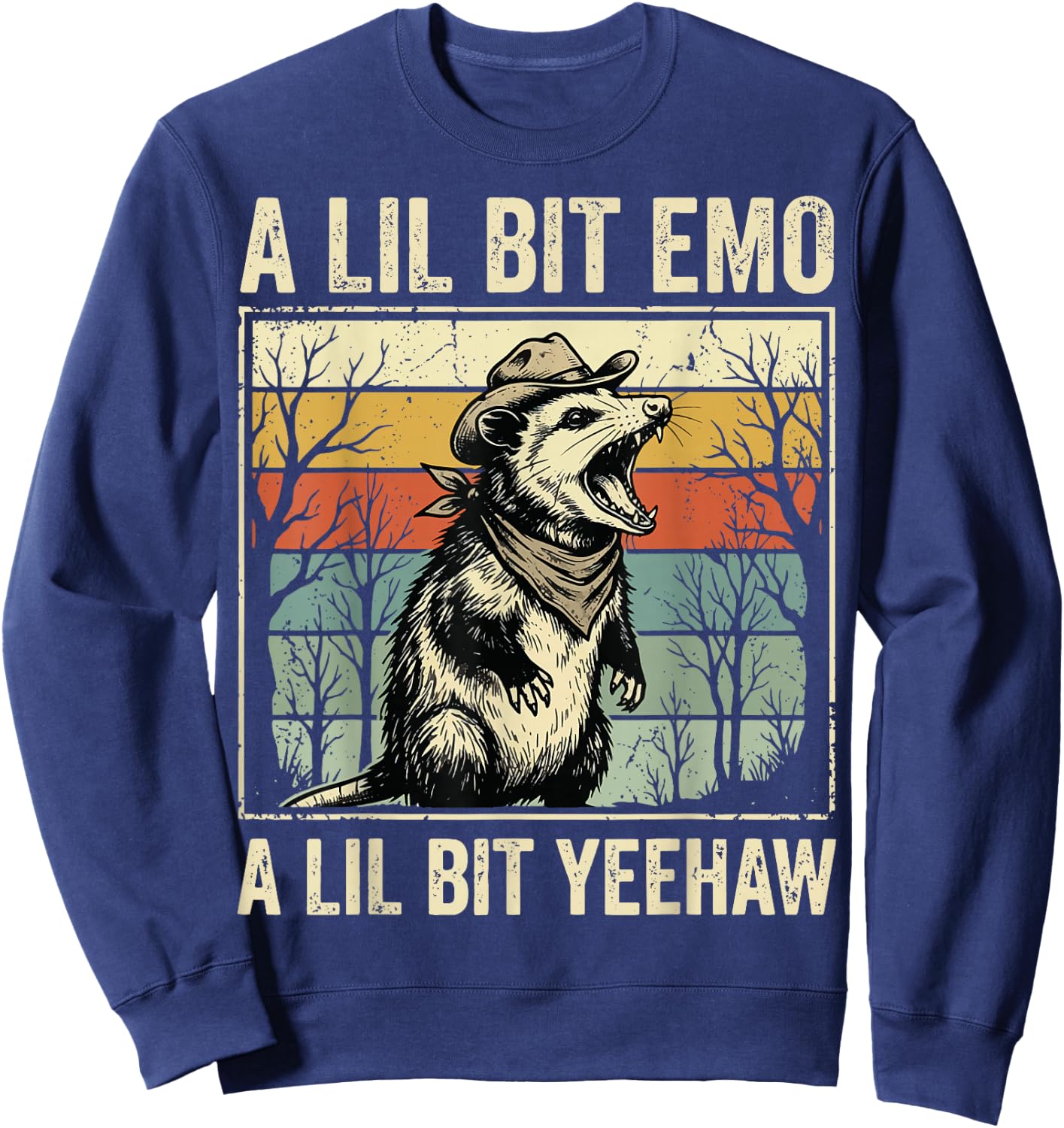 A Lil Bit Emo A Lil Bit Yeehaw Sweatshirt - Sweatshirt | Navy