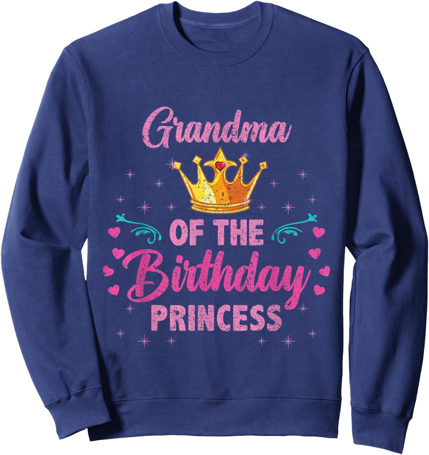 Grandma Of The Birthday Princess Vintage Sweatshirt - Sweatshirt | Navy