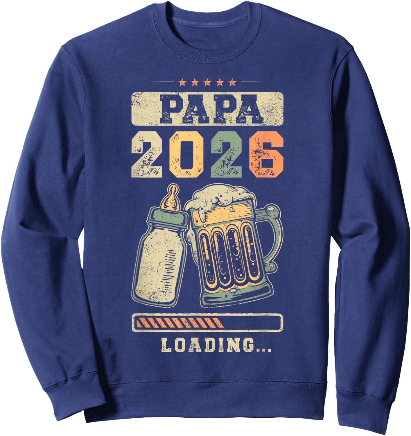 Papa 2026 Loading, Fatherhood, Papa en Becoming Sweatshirt - Sweatshirt | Navy