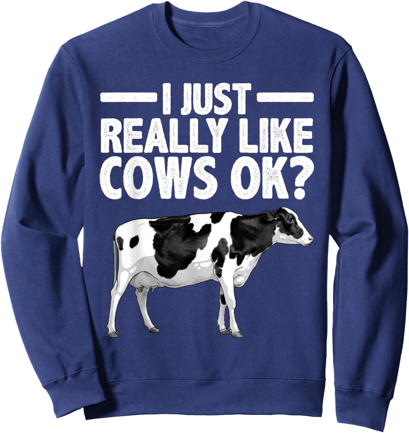 Best Cow Design Women Cattle Farming Dairy Cow Lover Sweatshirt - Sweatshirt | Navy