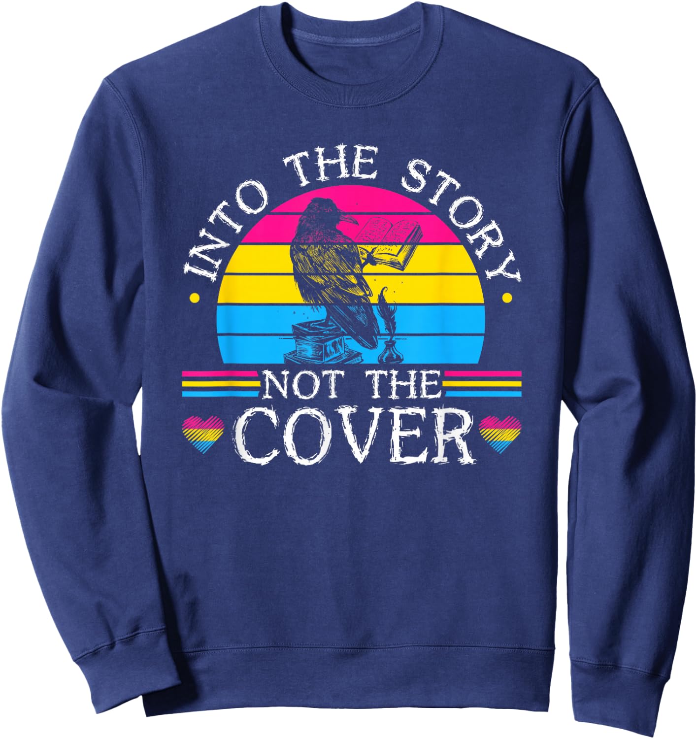 Pansexual Pride Genderqueer Book Pun Pansexuality Pan Pride Sweatshirt - Sweatshirt | Navy