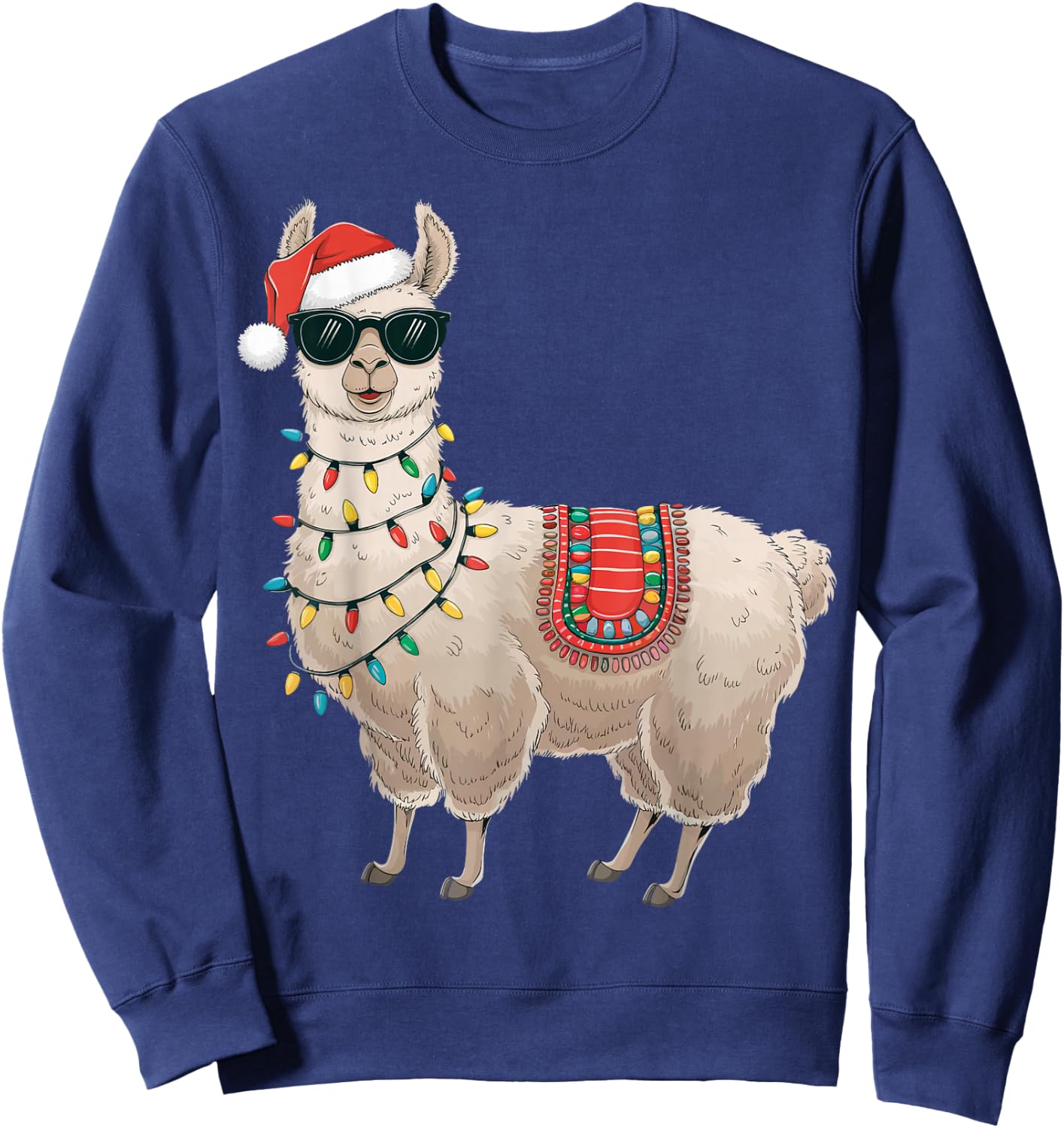 Alpaca Christmas Llama Sweatshirt - Sweatshirt | Navy