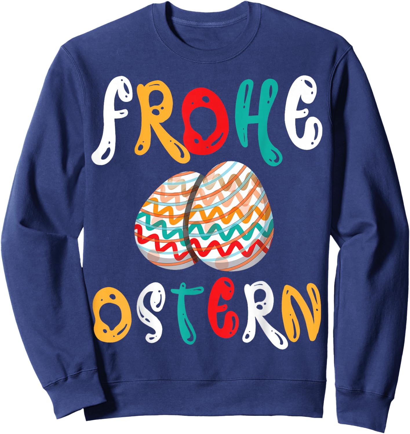 with Colourful Easter Eggs, black Sweatshirt - Sweatshirt | Navy
