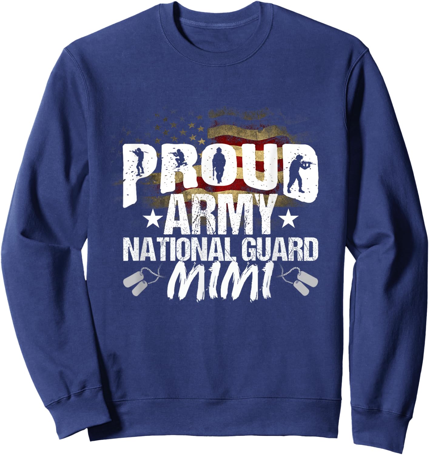 Proud Army National Guard Mimi Veteran On 4th July Sweatshirt - Sweatshirt | Navy