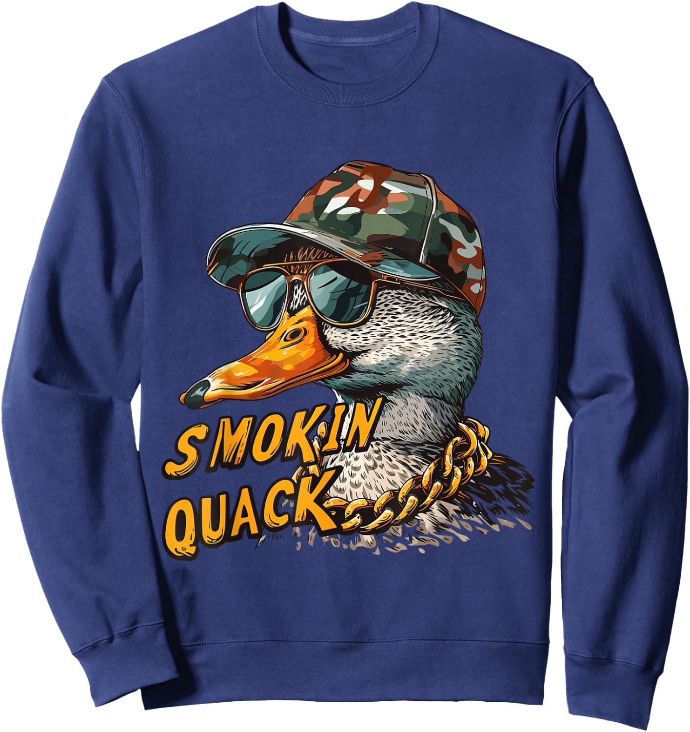 Duck Hunting Smokin Quack Duck Hunting Lover Sweatshirt - Sweatshirt | Navy