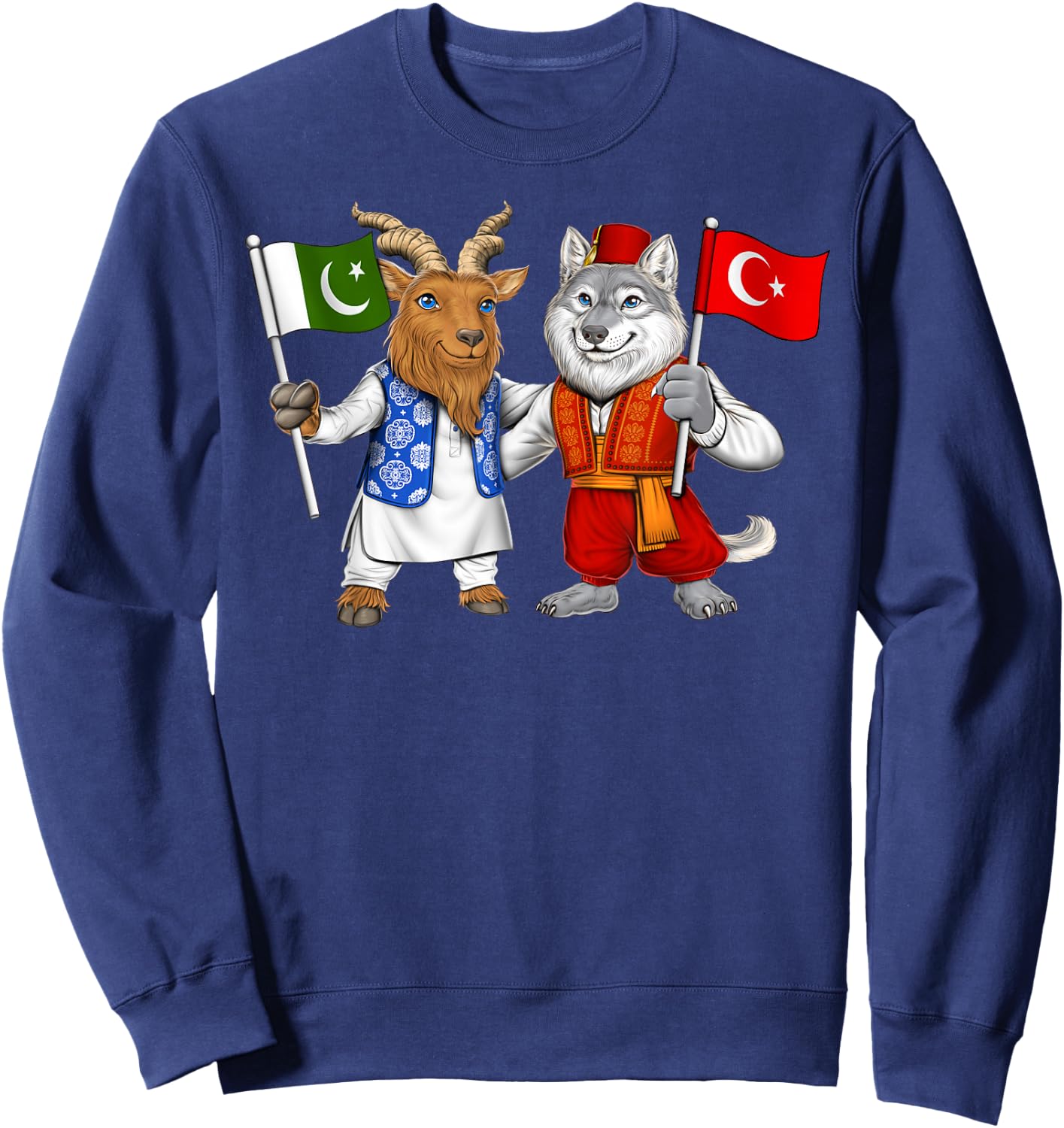 Pakistan Turkey Flag Pakistani Roots Proud Turkish Türkiye Sweatshirt - Sweatshirt | Navy