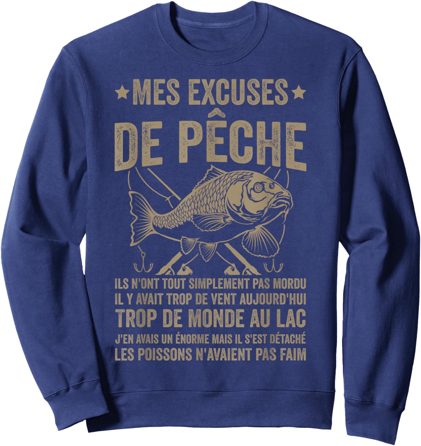 Funny Fisherman My Apologies Fishing , Black, S Sweatshirt - Sweatshirt | Navy