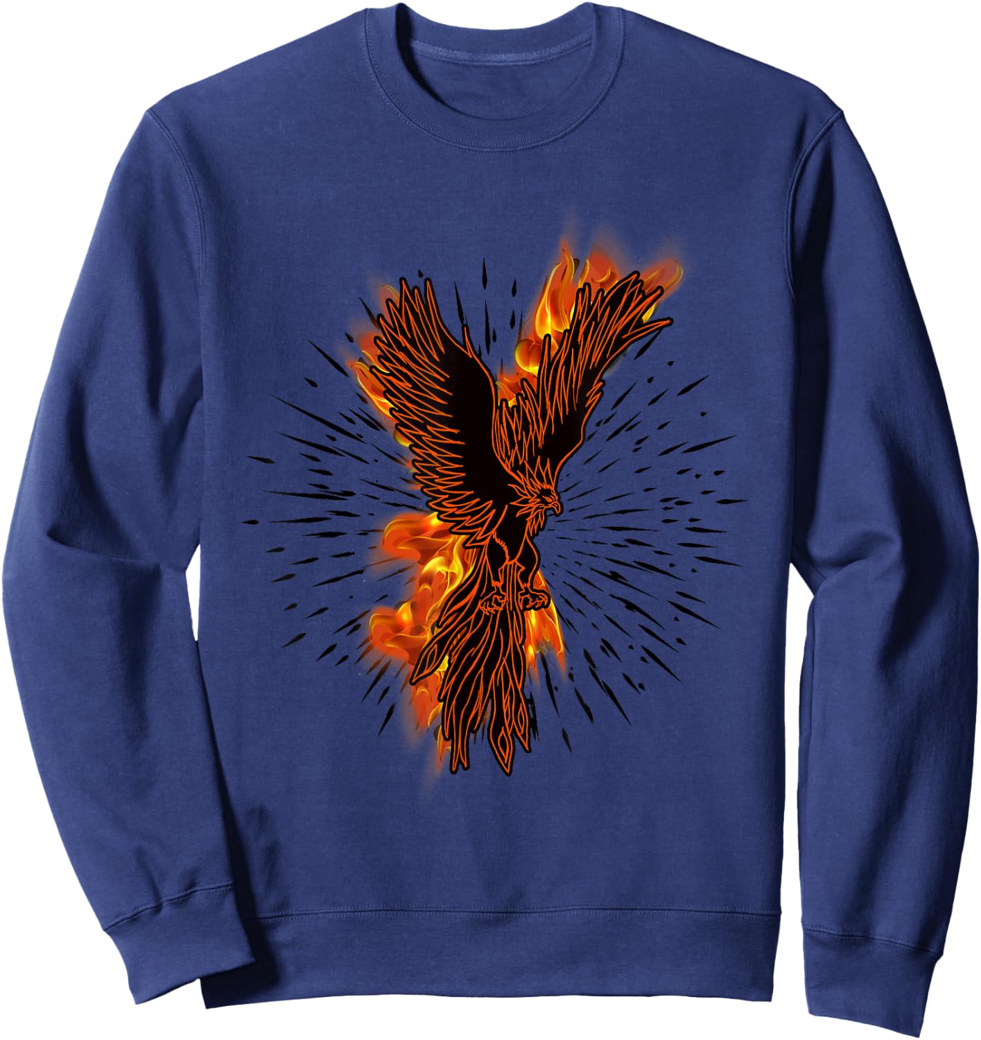 Gothic Burning Phoenix Motorcycle Riders Wild Gift Sweatshirt - Sweatshirt | Navy