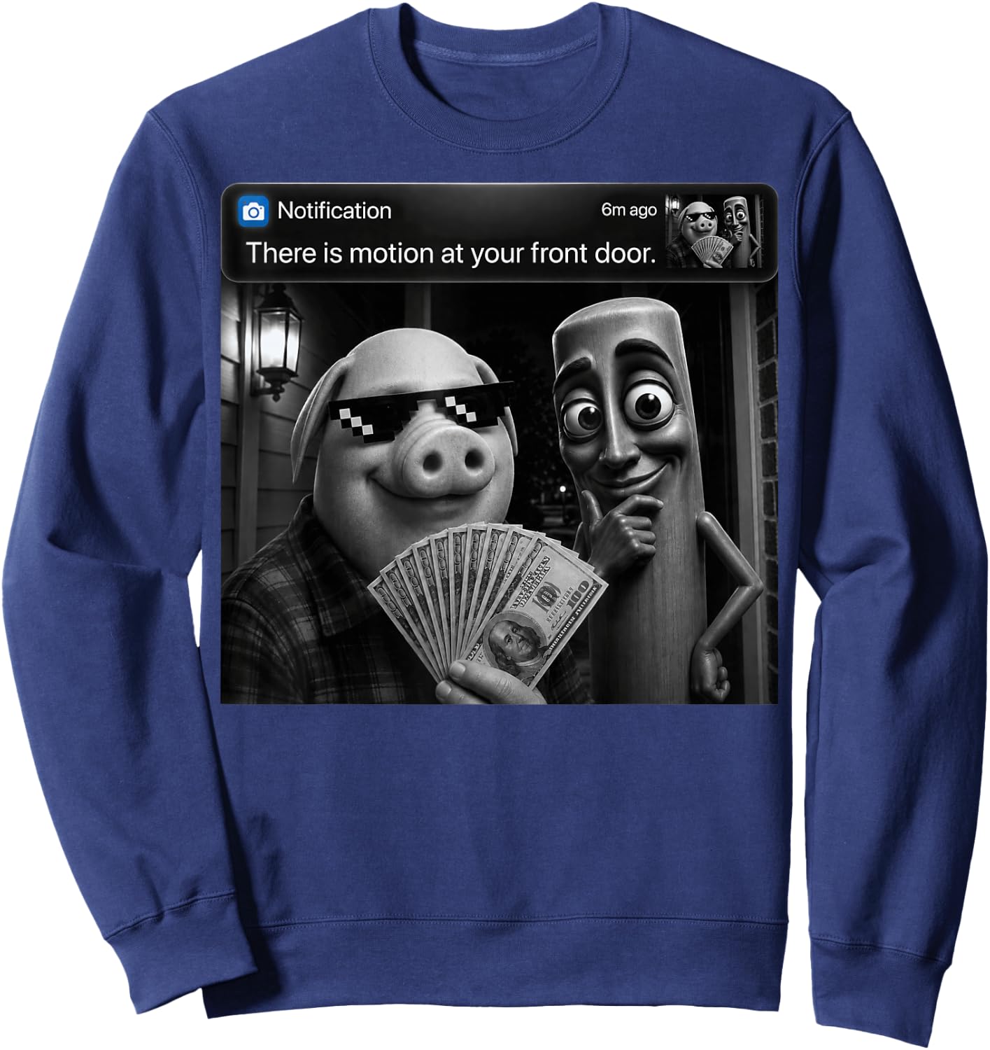 Tung Tung Tung Sahur John Pork Meme Brainrot for Kids Sweatshirt - Sweatshirt | Navy