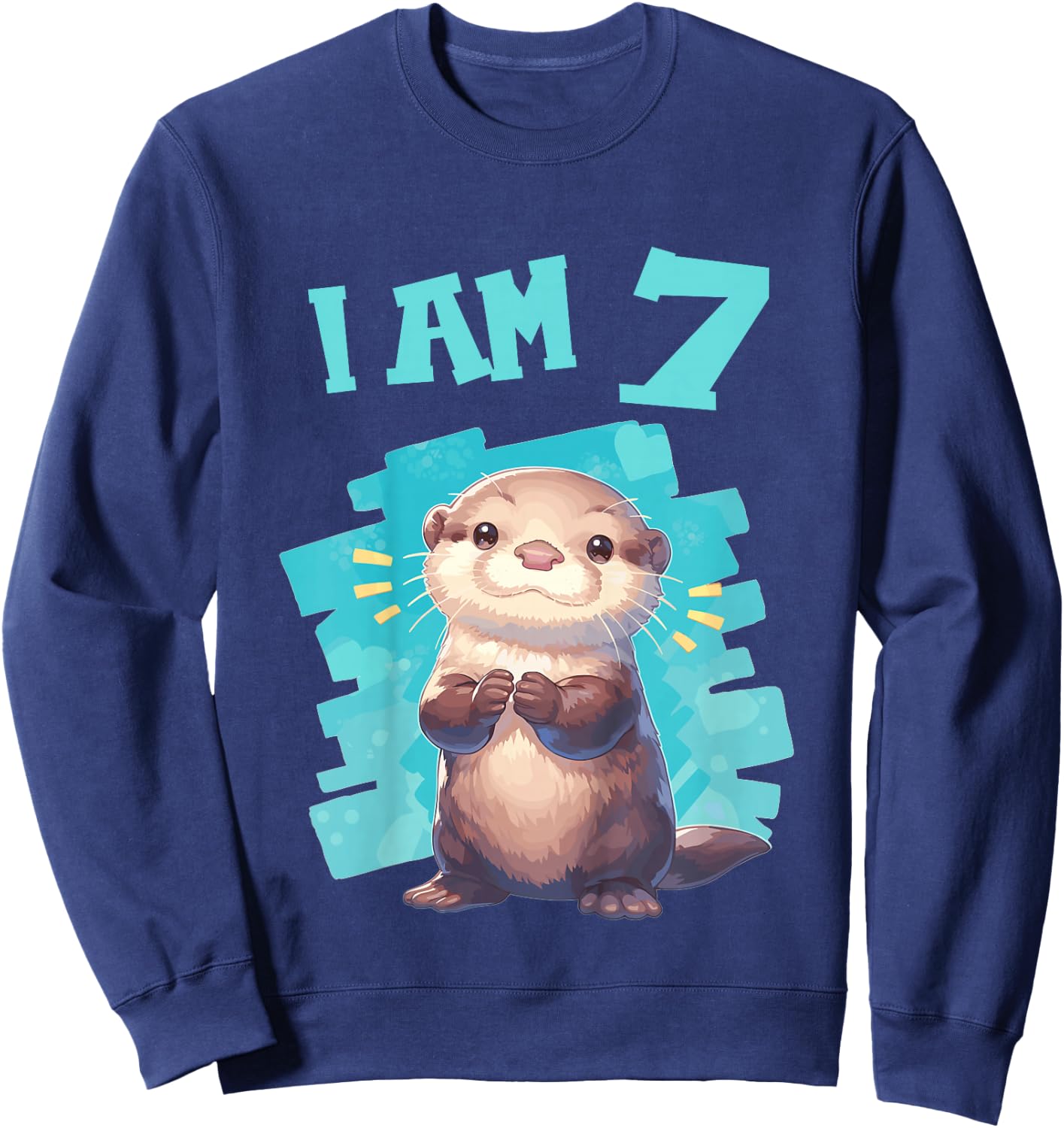 7 Years old 7 birthday Otters Boy Girl Otter Sweatshirt - Sweatshirt | Navy