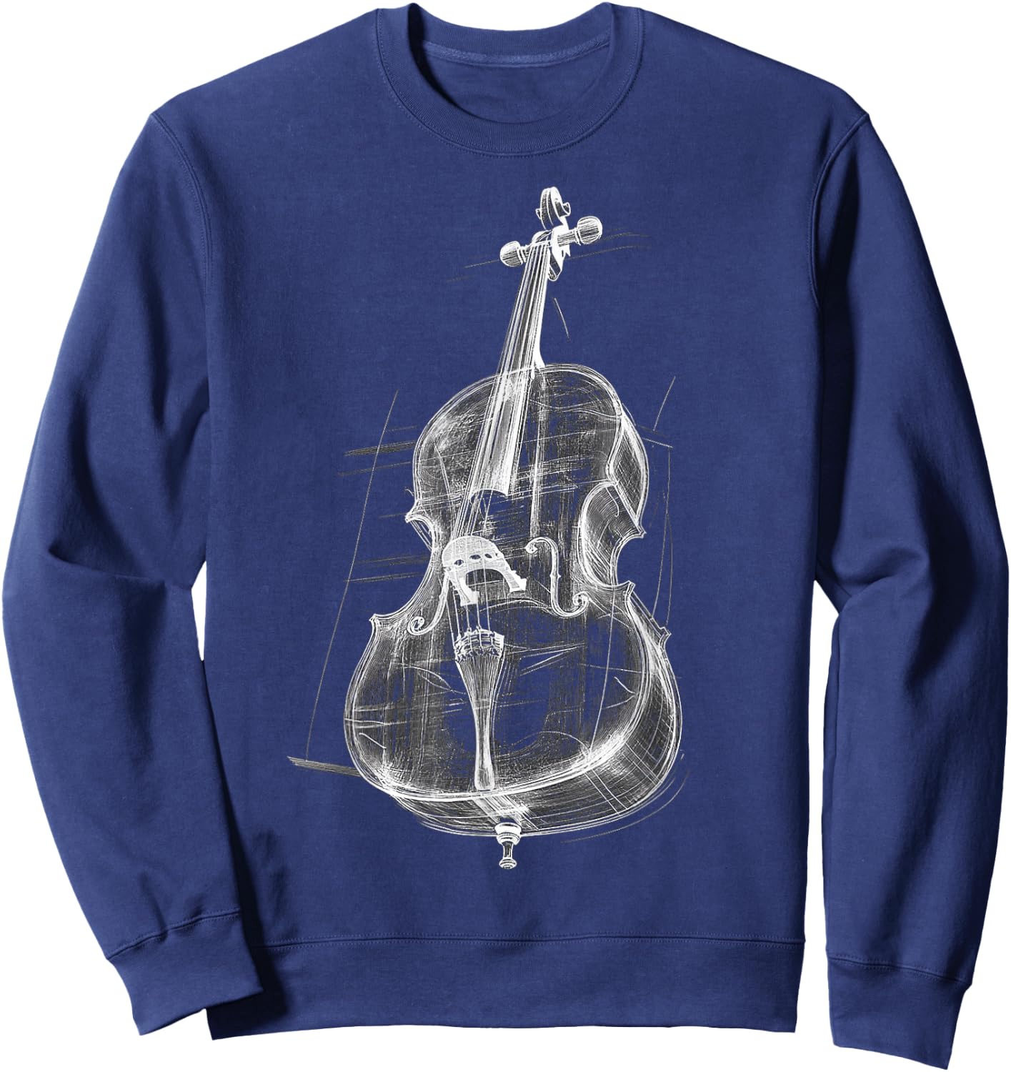 Cello Music Instrument Motif Illustration Cello Sweatshirt - Sweatshirt | Navy