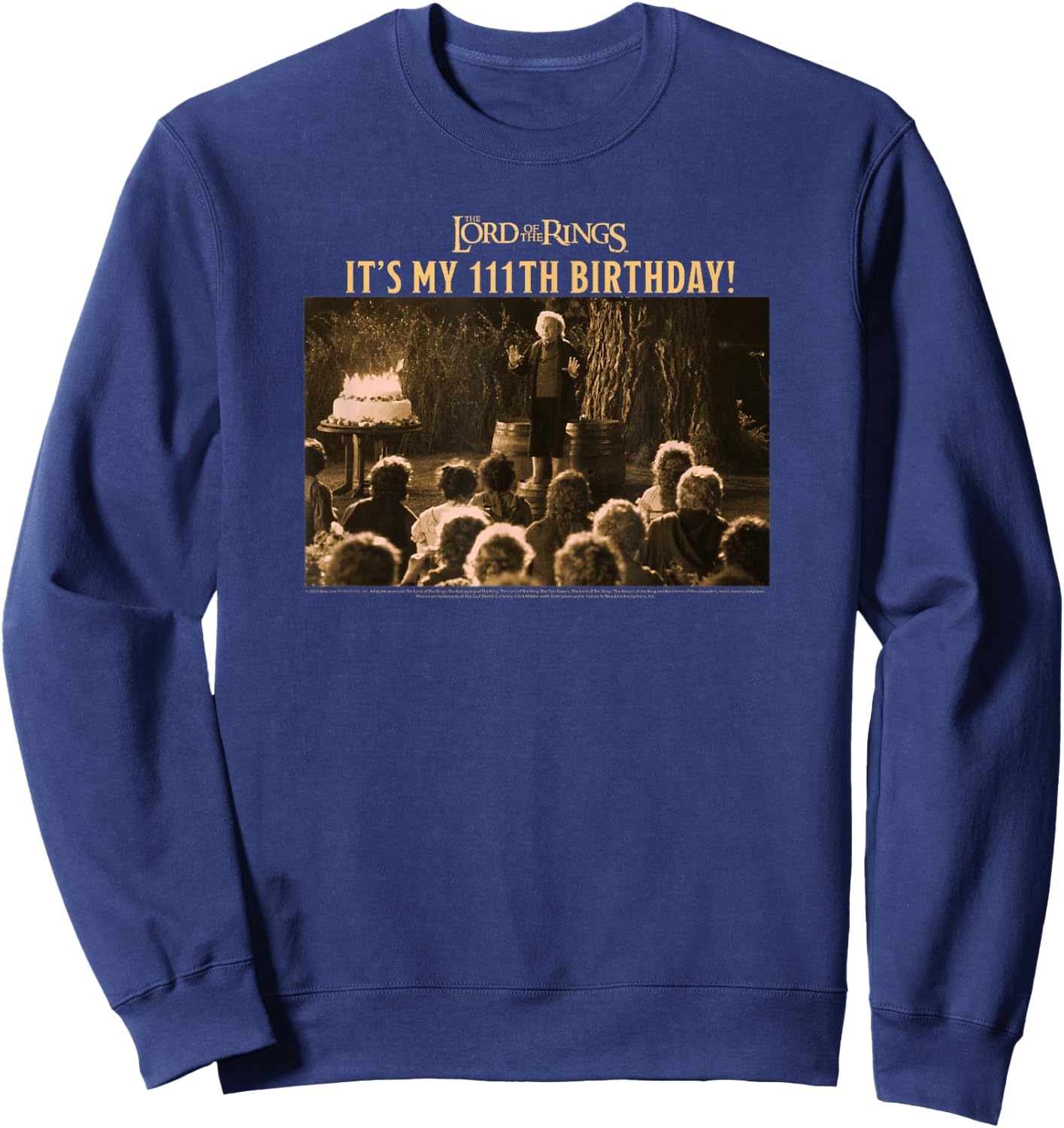 The Lord of The Rings Bilbo Baggins It's My 111th Birthday Sweatshirt - Sweatshirt | Navy