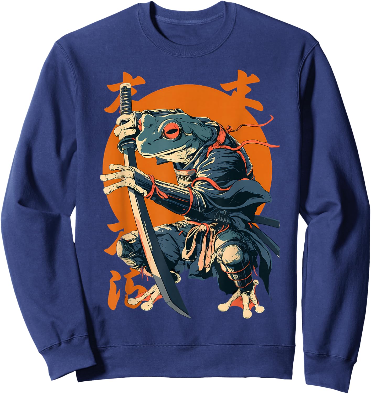 Samurai Frog Japanese Kanji Samurai Frog Sweatshirt - Sweatshirt | Navy