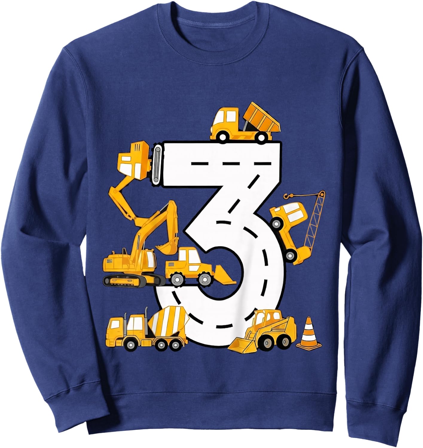 Kinder 3. Jahre Geburtstag Junge Baujunge 3 Jahre alt Sweatshirt - Sweatshirt | Navy