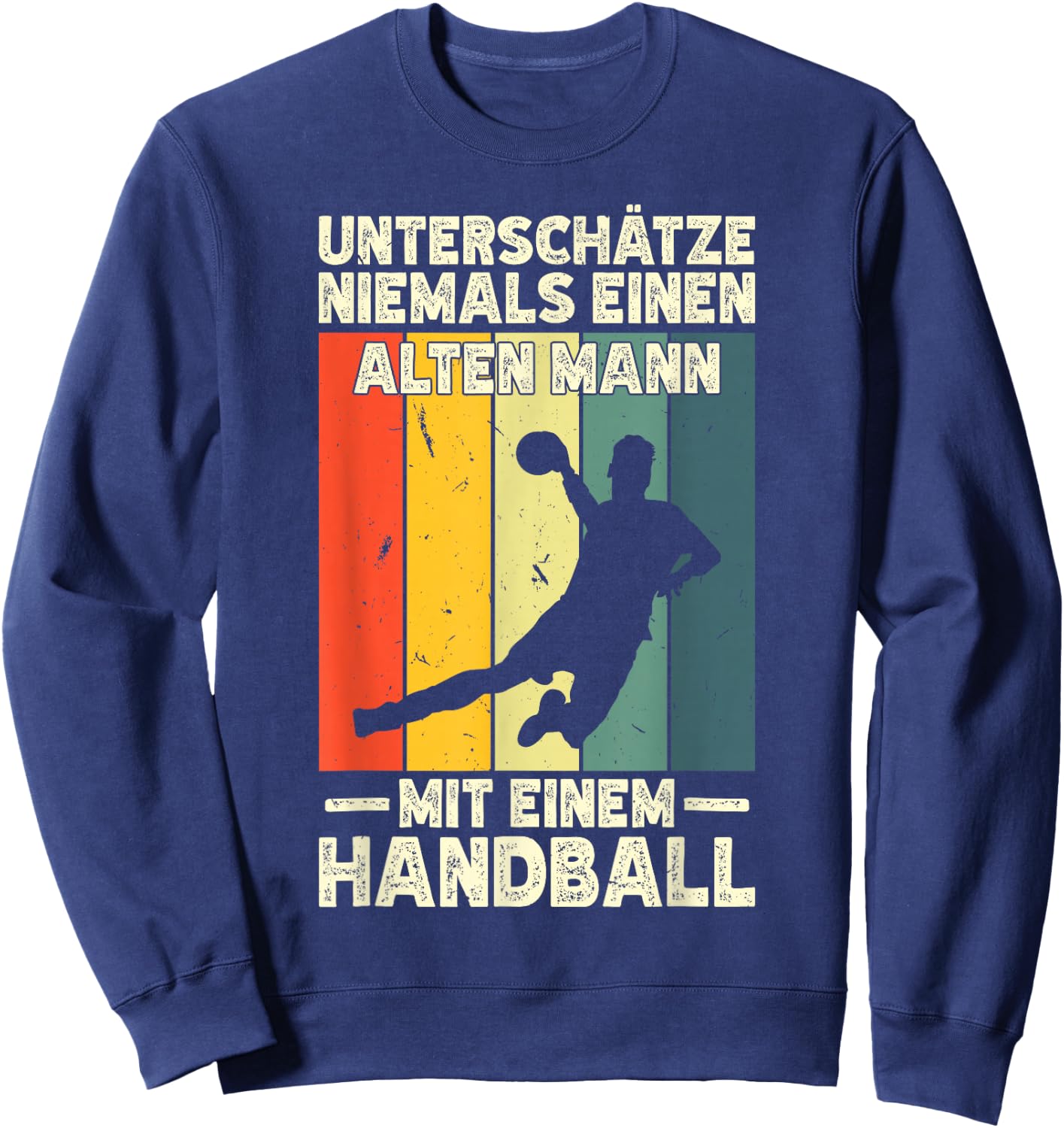 Männer Handballer Einen Alten Mann Mit Einem Handball Sweatshirt - Sweatshirt | Navy