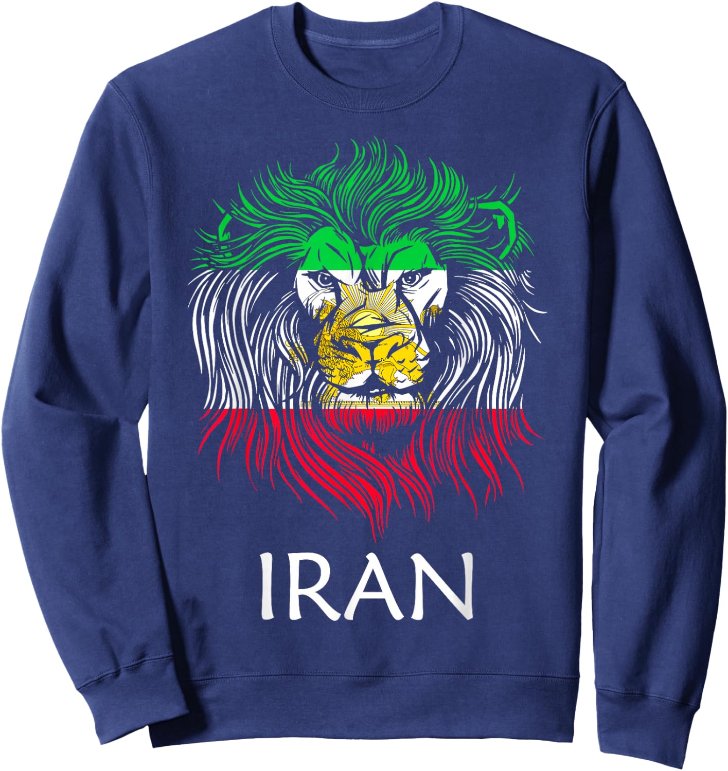 Iranian Lion Head Flag Iran , black Sweatshirt - Sweatshirt | Navy