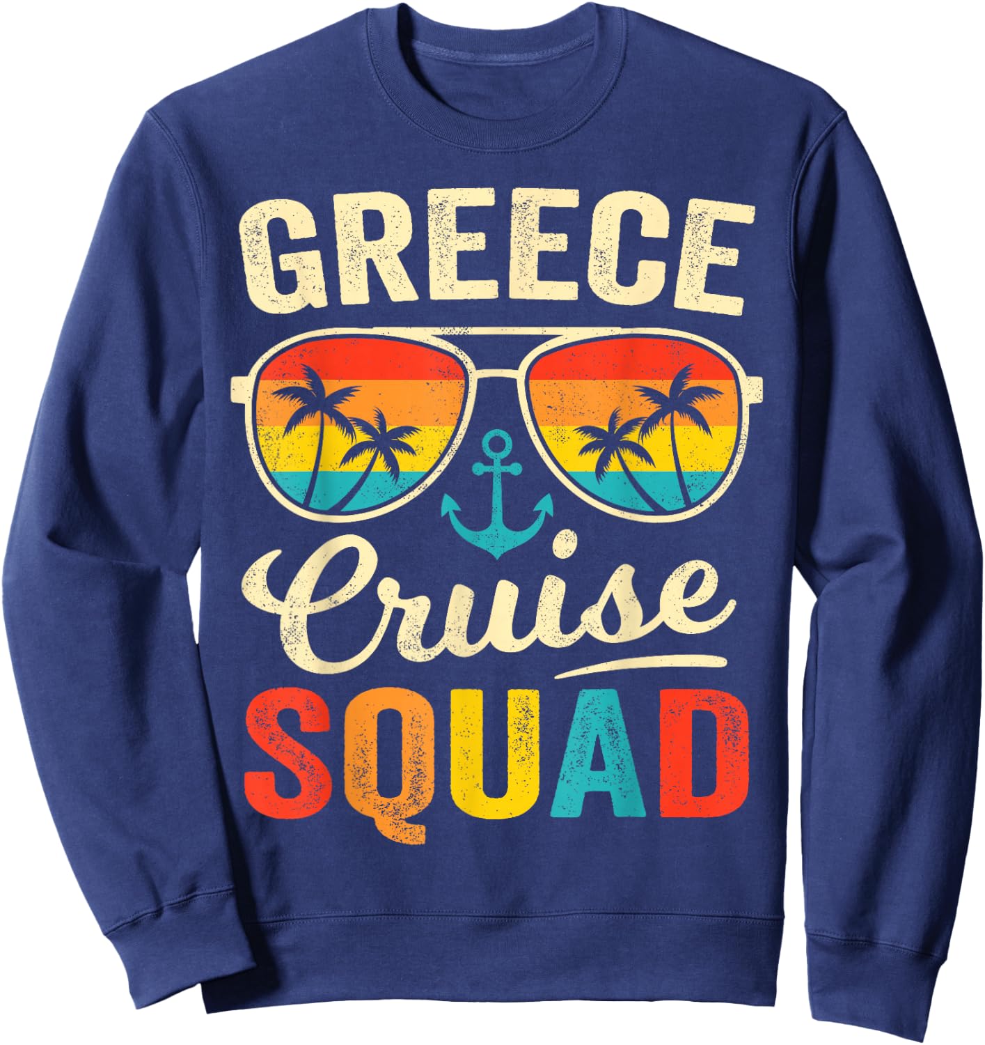 Greece Cruise Squad 2025 Summer Matching Family Group Sweatshirt - Sweatshirt | Navy