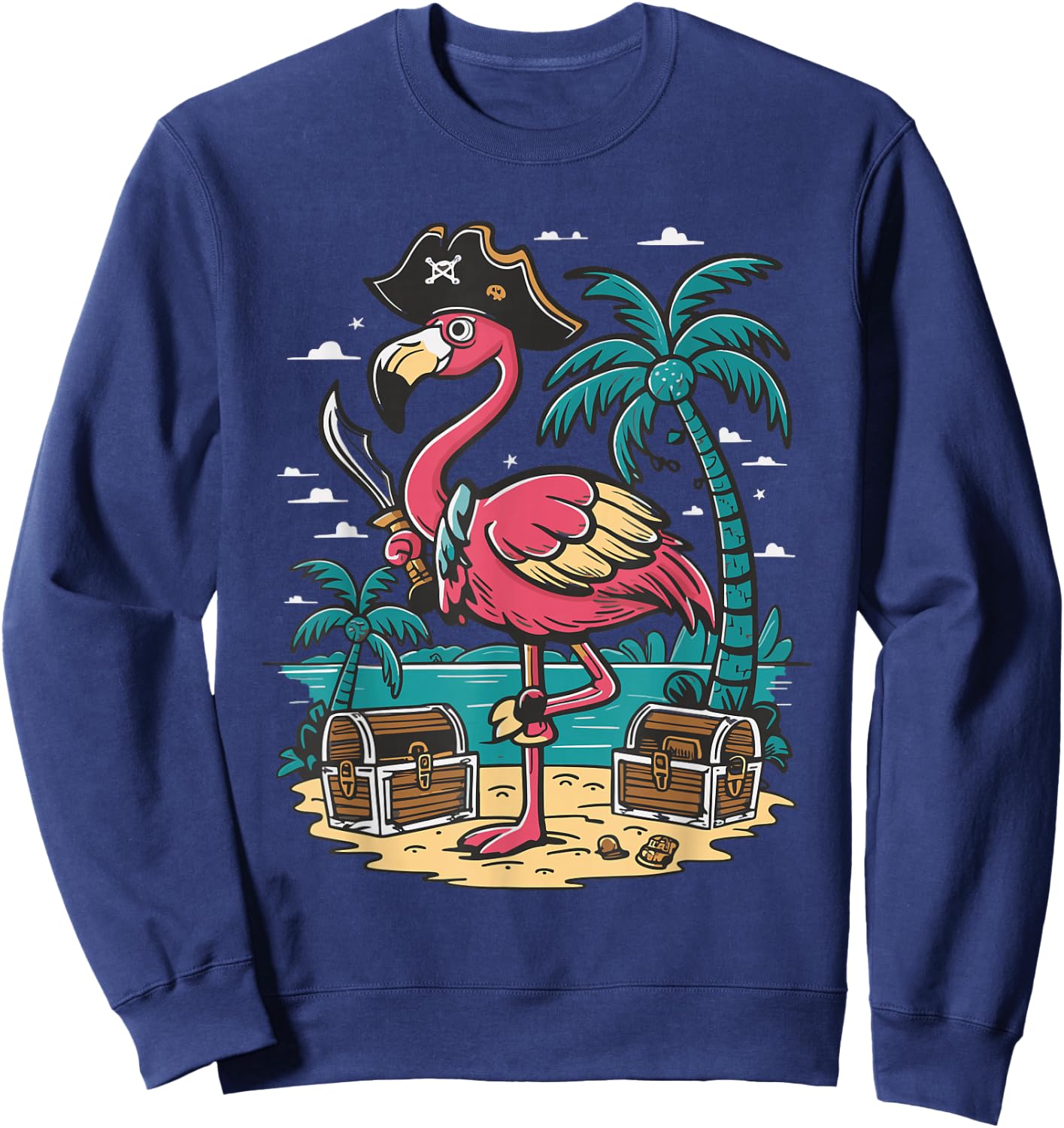 Flamingo Pirate Sweatshirt - Sweatshirt | Navy