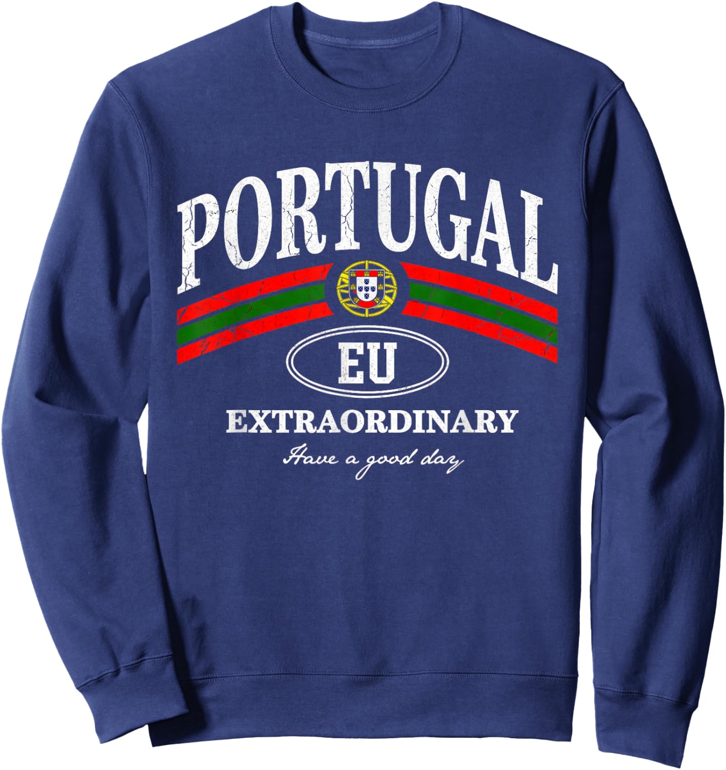 Portugal Lissabon Portugiesischer Fan Retro Vintage Sweatshirt - Sweatshirt | Navy