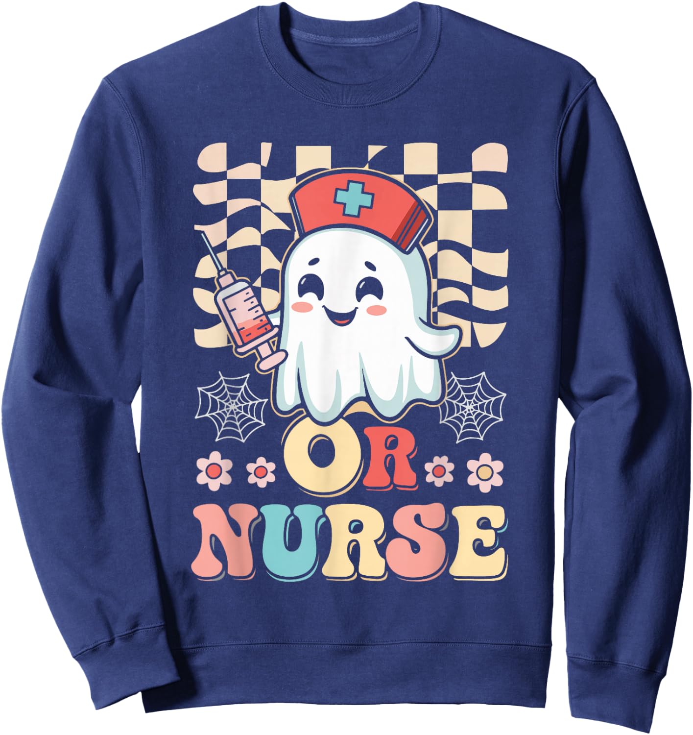 OR Nurse Ghost Halloween Sweatshirt - Sweatshirt | Navy