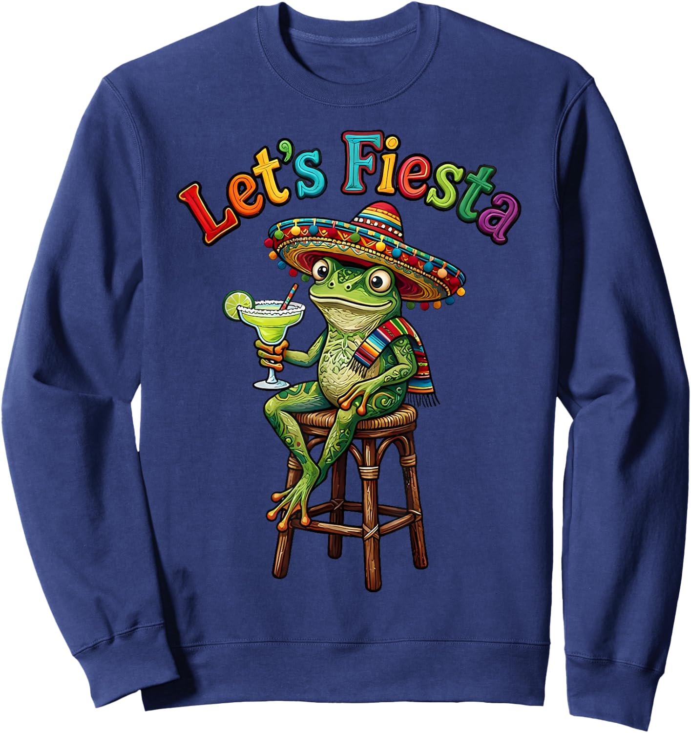 Let's Fiesta Frog Mexican Men Women Kids Cinco De Mayo Sweatshirt - Sweatshirt | Navy