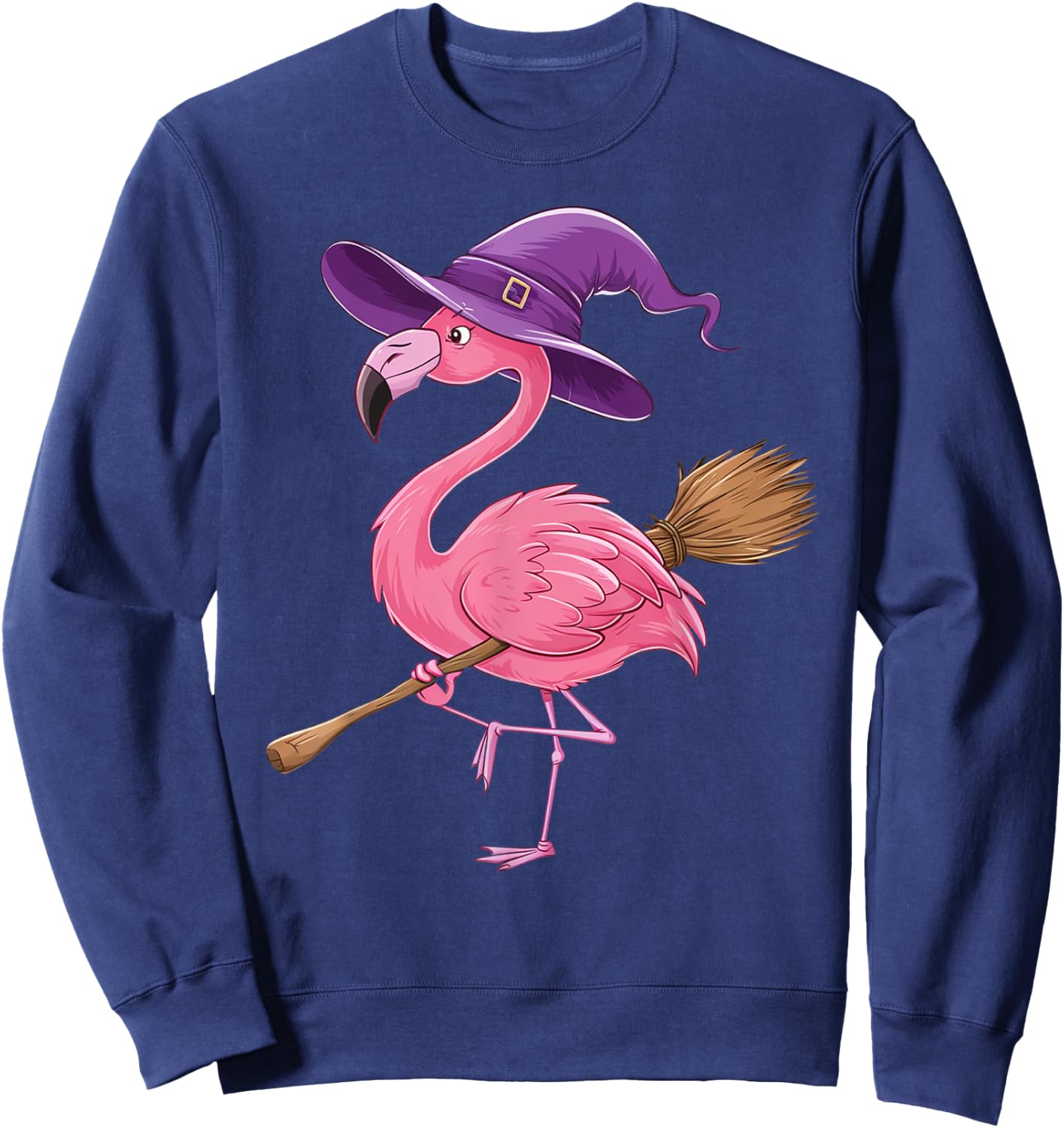 Halloween Flamingo Witch Hats Scary Costumes Men Women Kids Sweatshirt - Sweatshirt | Navy