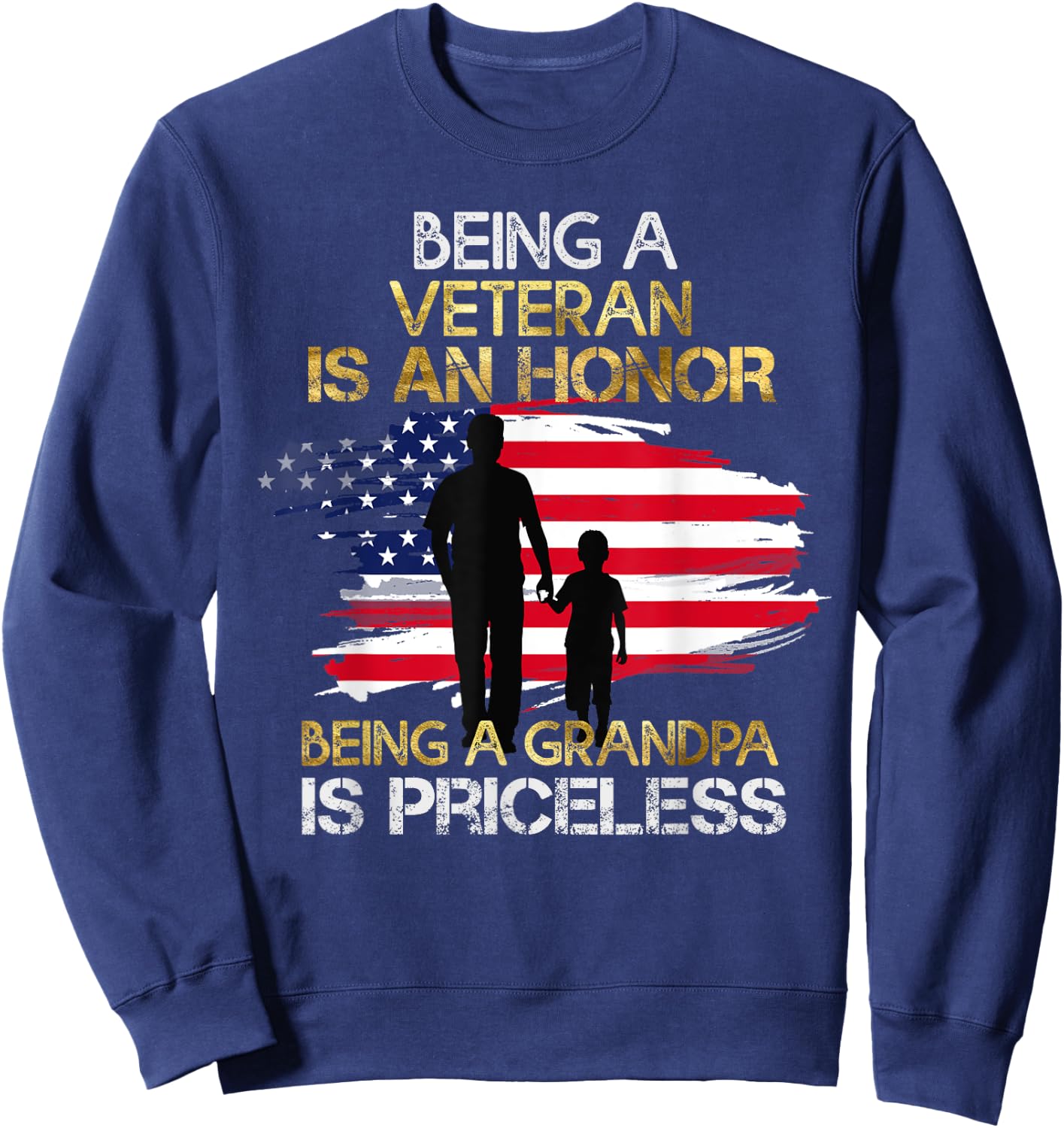 Gift Veteran Grandpa Sweatshirt - Sweatshirt | Navy